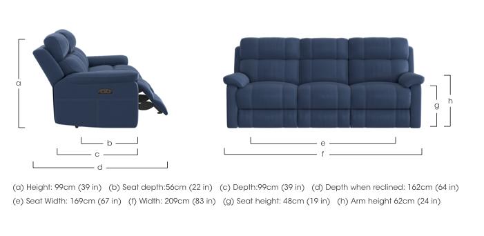 Relax Station Komodo 3 Seater Fabric Recliner Sofa in  on Furniture Village