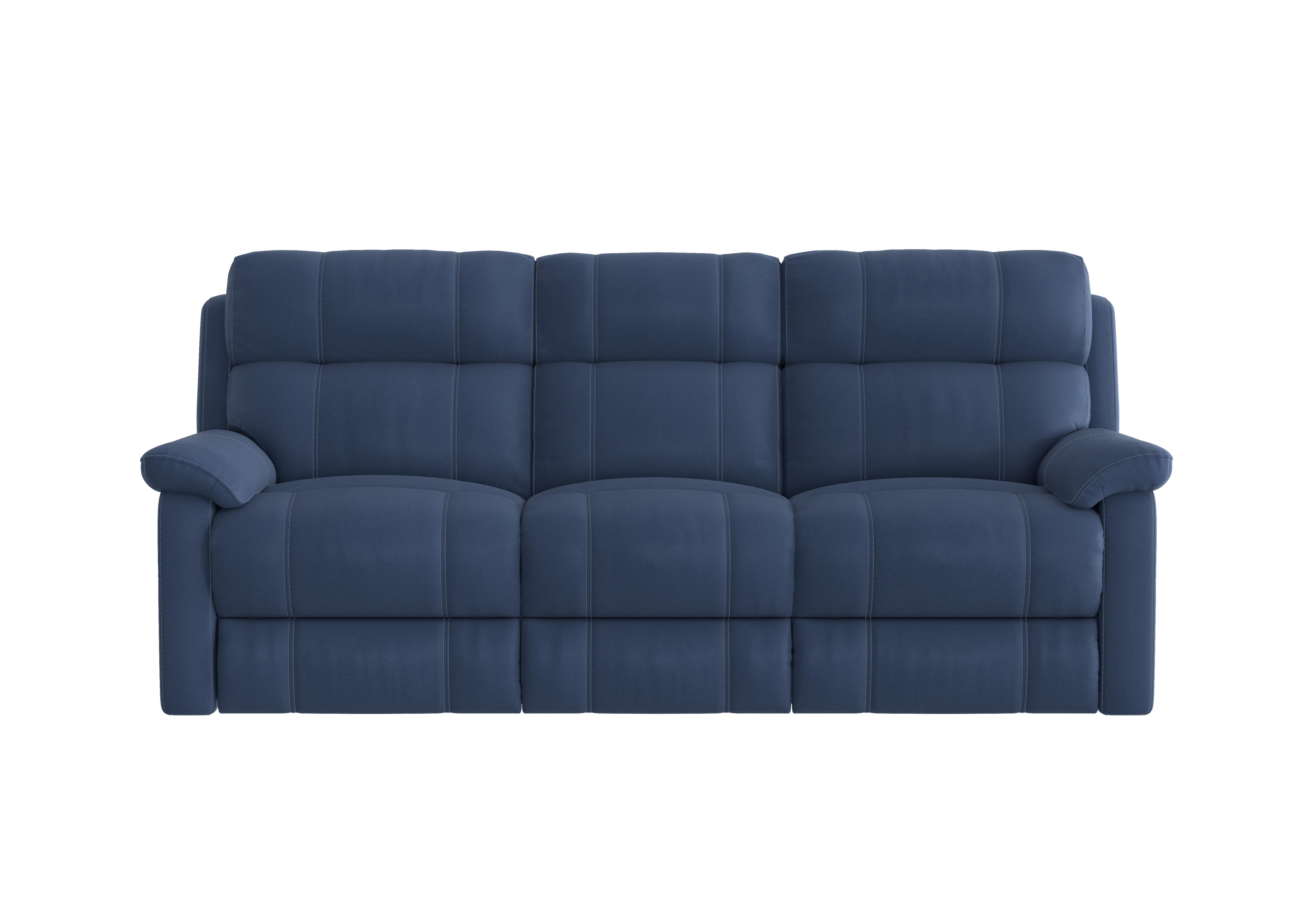 Relax Station Komodo 3 Seater Fabric Recliner Sofa in Bfa-Blj-R10 Blue on Furniture Village