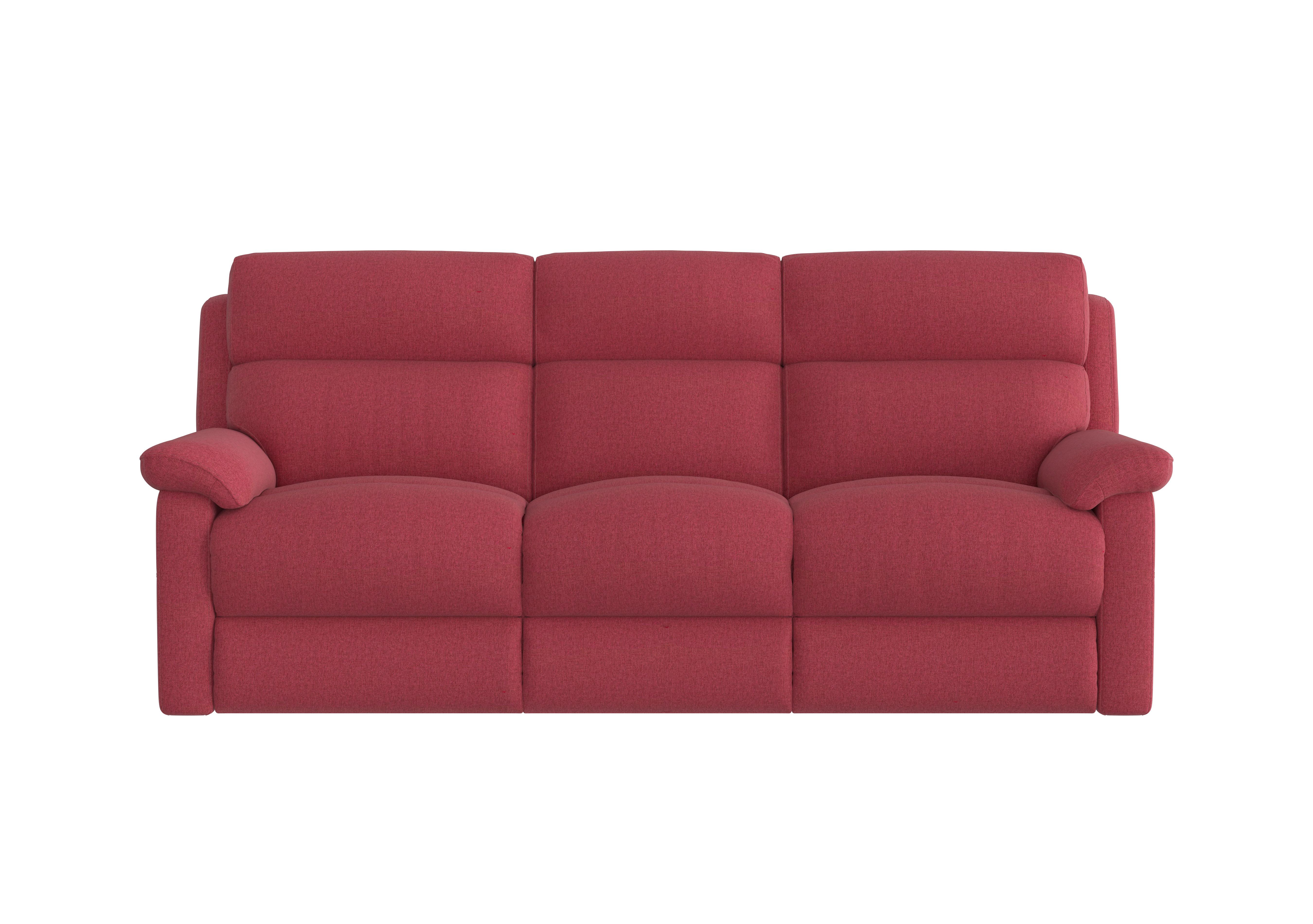 Relax Station Komodo 3 Seater Fabric Recliner Sofa in Fab-Blt-R29 Red on Furniture Village