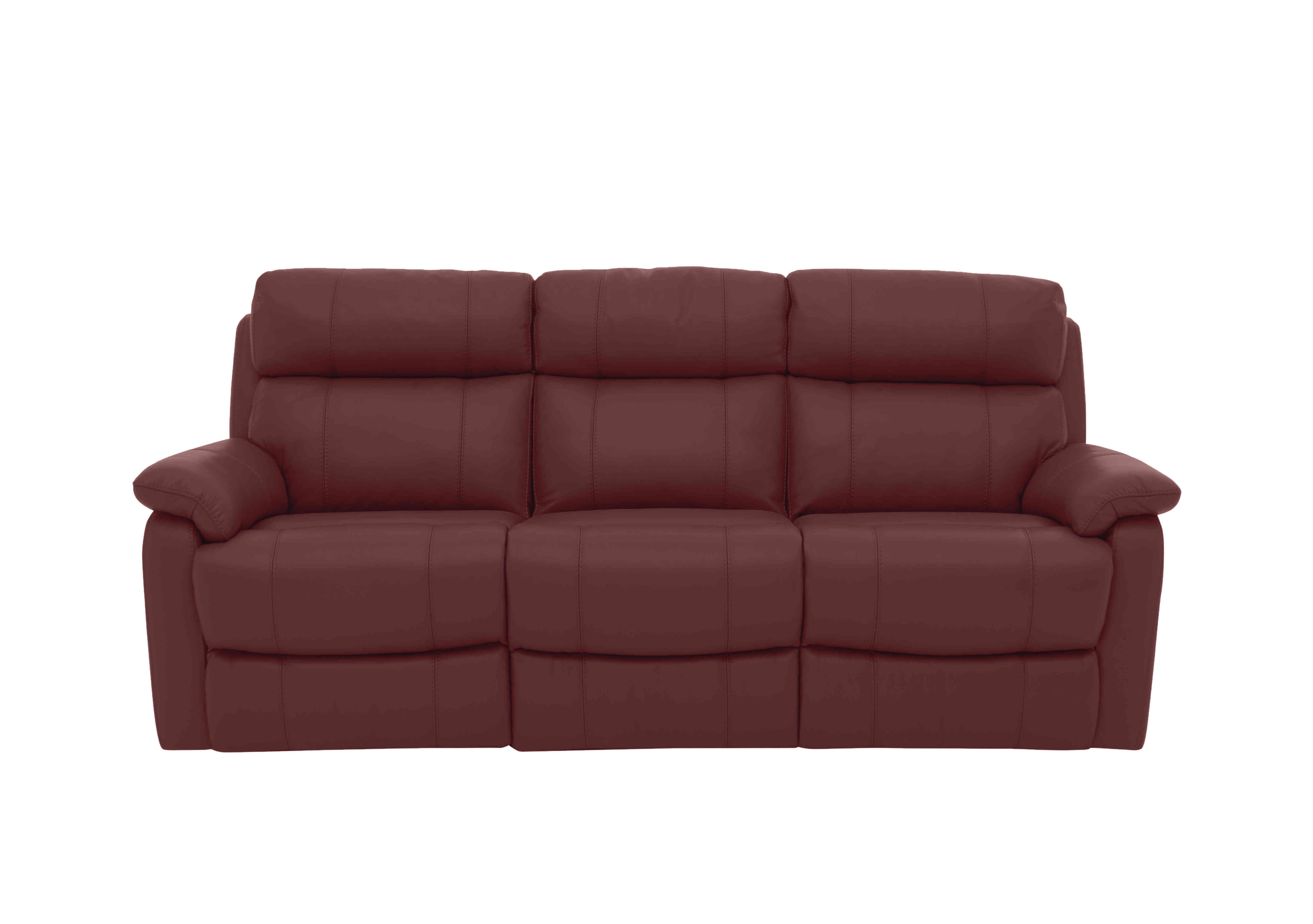 Relax Station Komodo 3 Seater Power Leather Sofa in Bv-035c Deep Red on Furniture Village