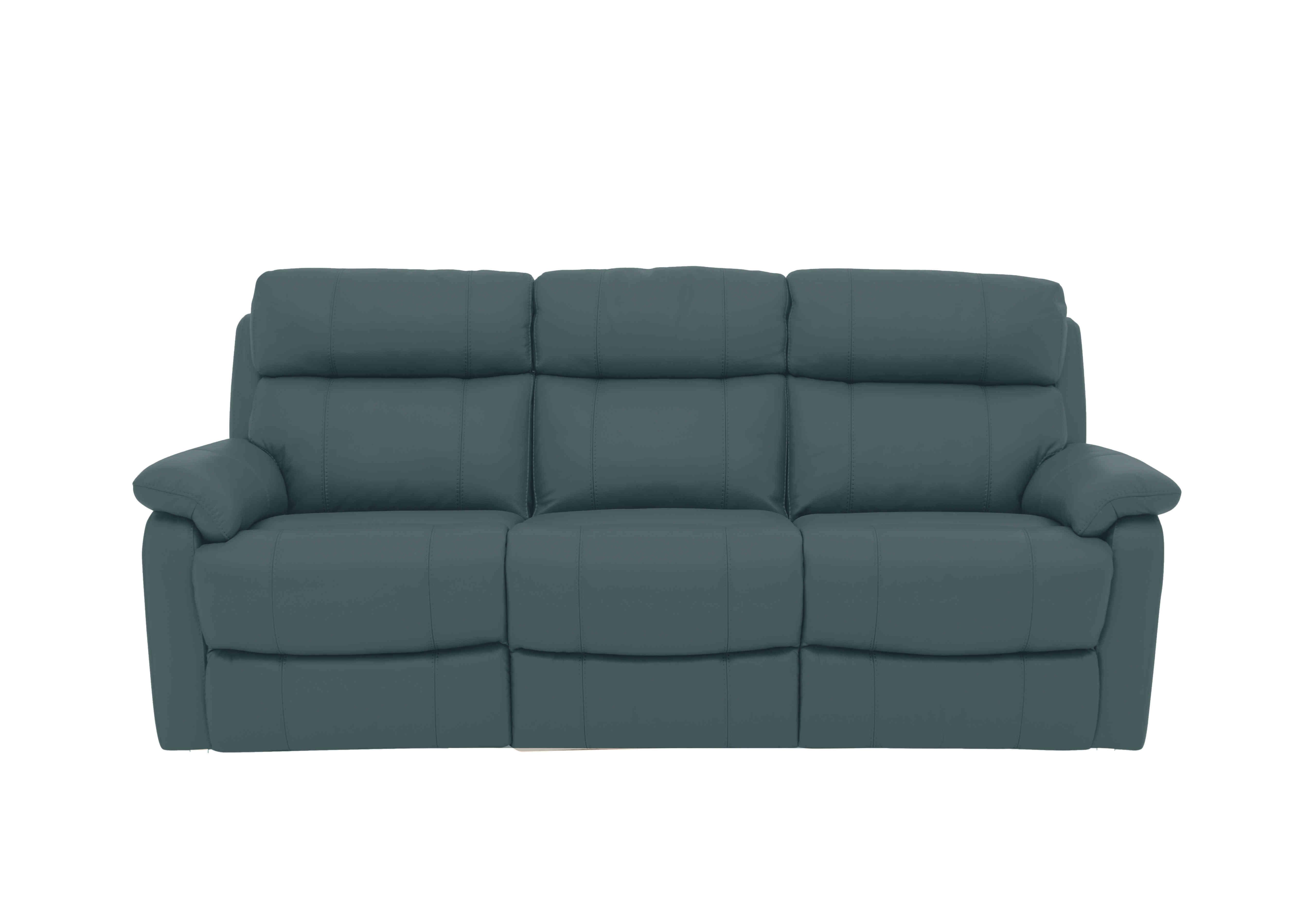 Relax Station Komodo 3 Seater Power Leather Sofa in Bv-301e Lake Green on Furniture Village