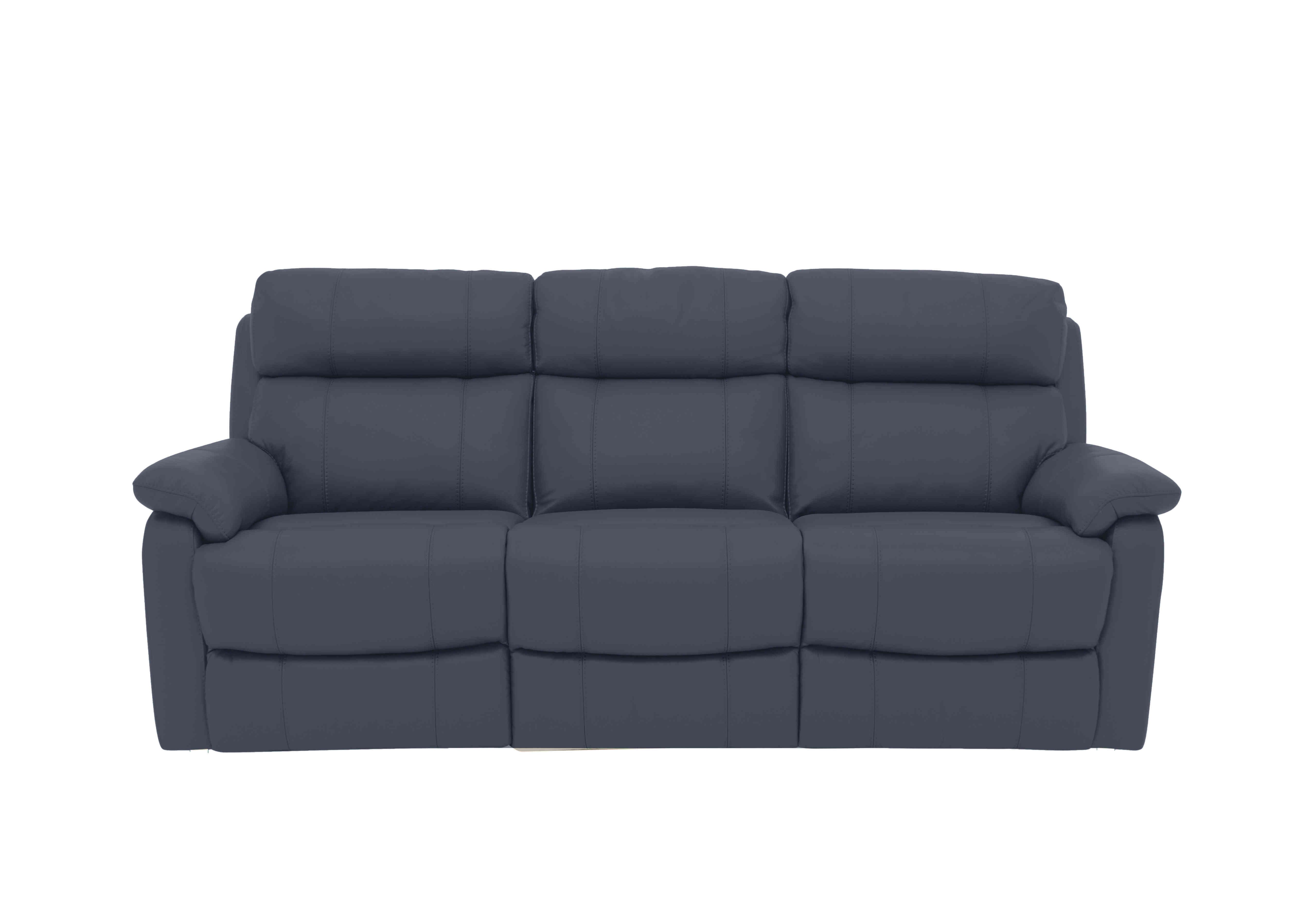 Relax Station Komodo 3 Seater Power Leather Sofa in Bv-313e Ocean Blue on Furniture Village