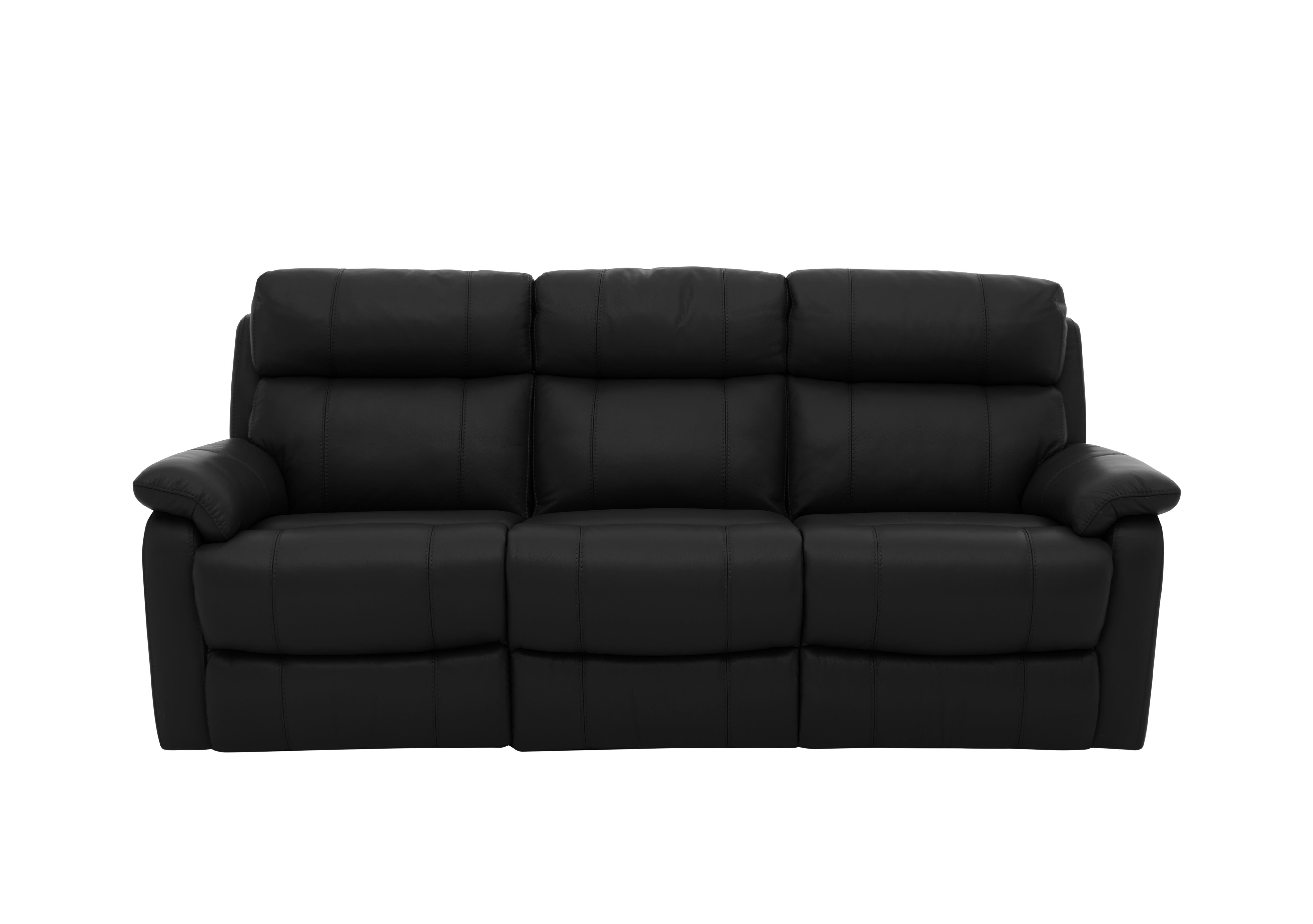 Relax Station Komodo 3 Seater Power Leather Sofa in Bv-3500 Classic Black on Furniture Village