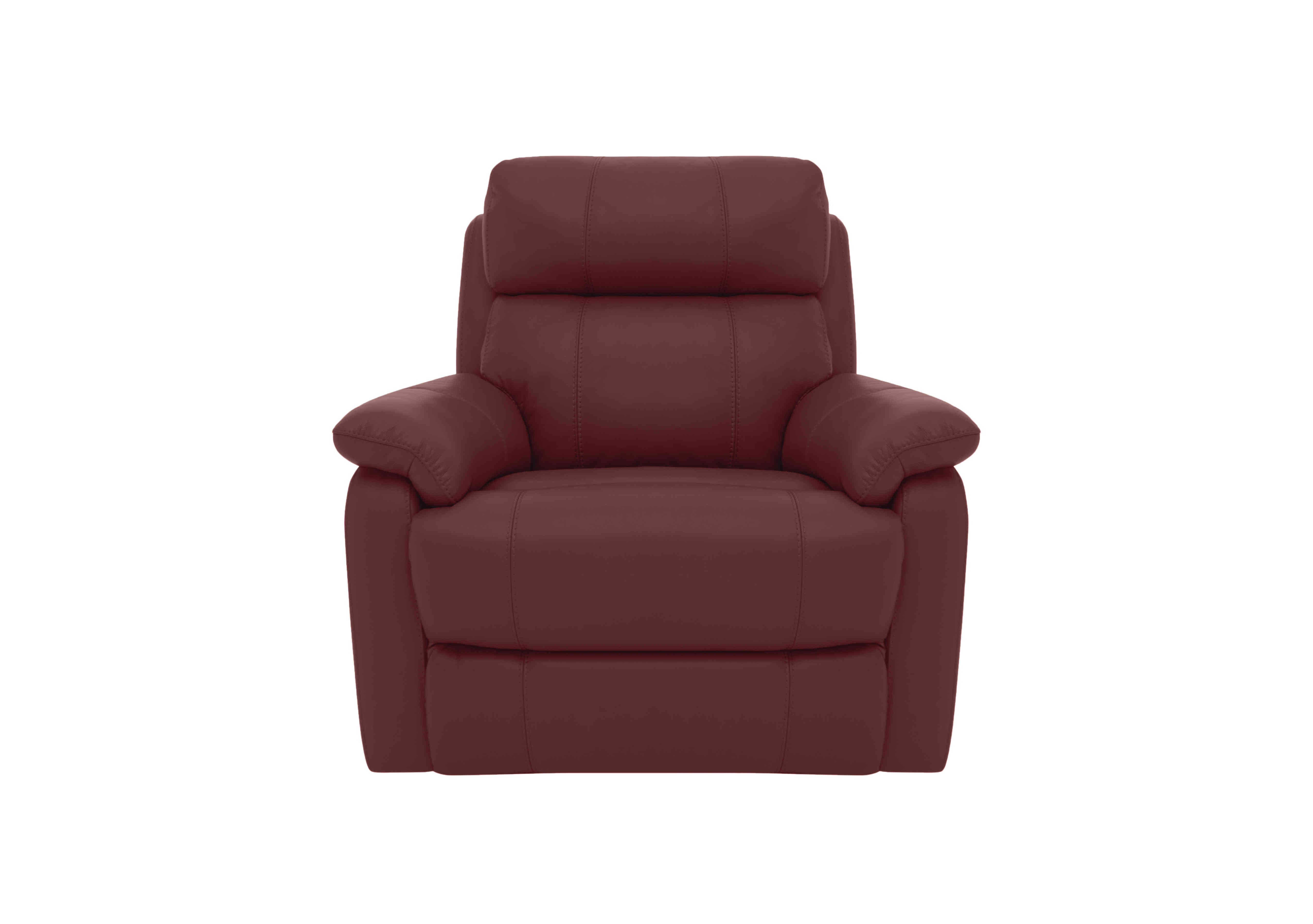 Relax Station Komodo Leather Power Armchair in Nc-035c Deep Red on Furniture Village