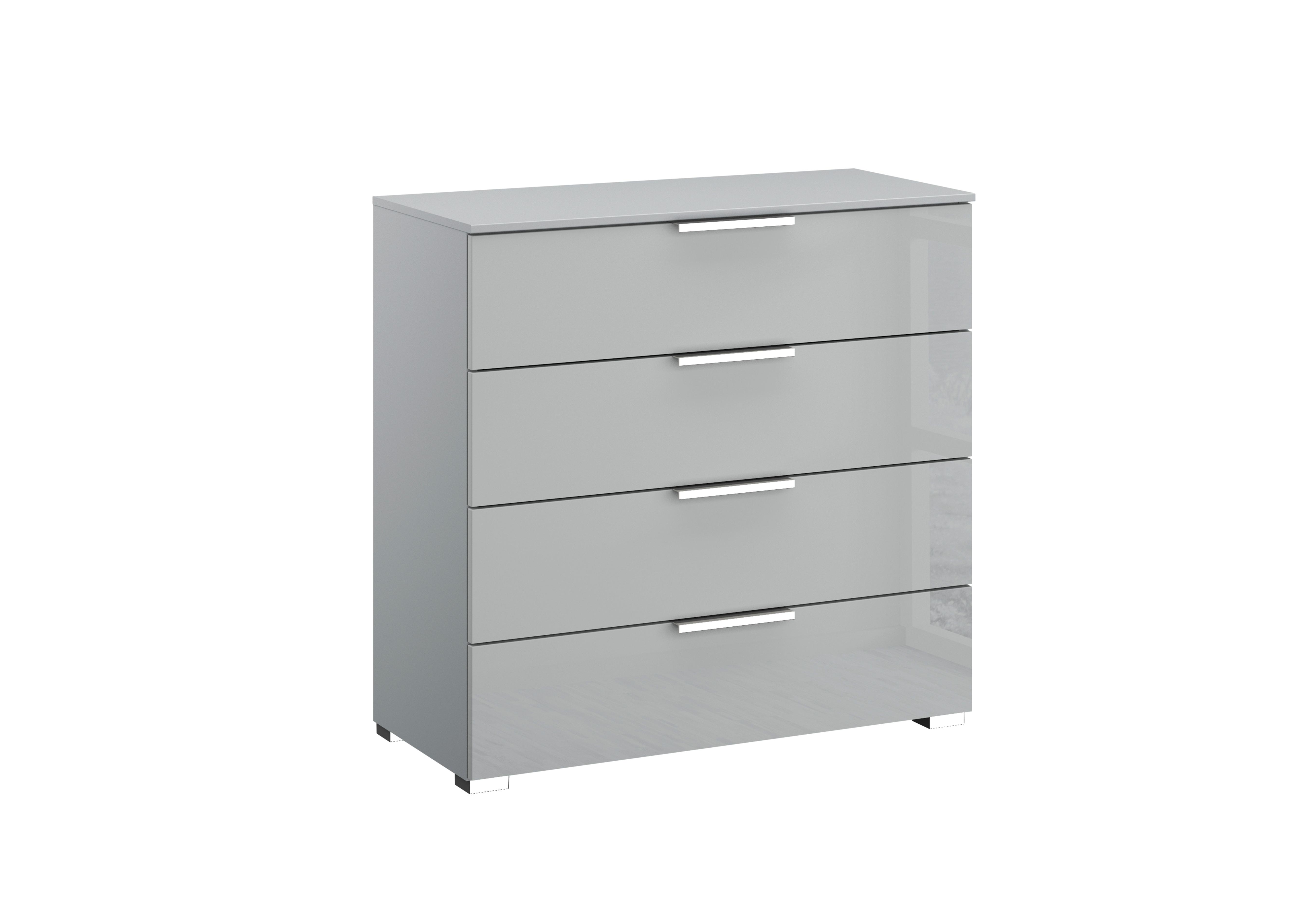 Formes Glass 4 Drawer Wide Chest in A145b Silk Grey Silk Grey Frnt on Furniture Village