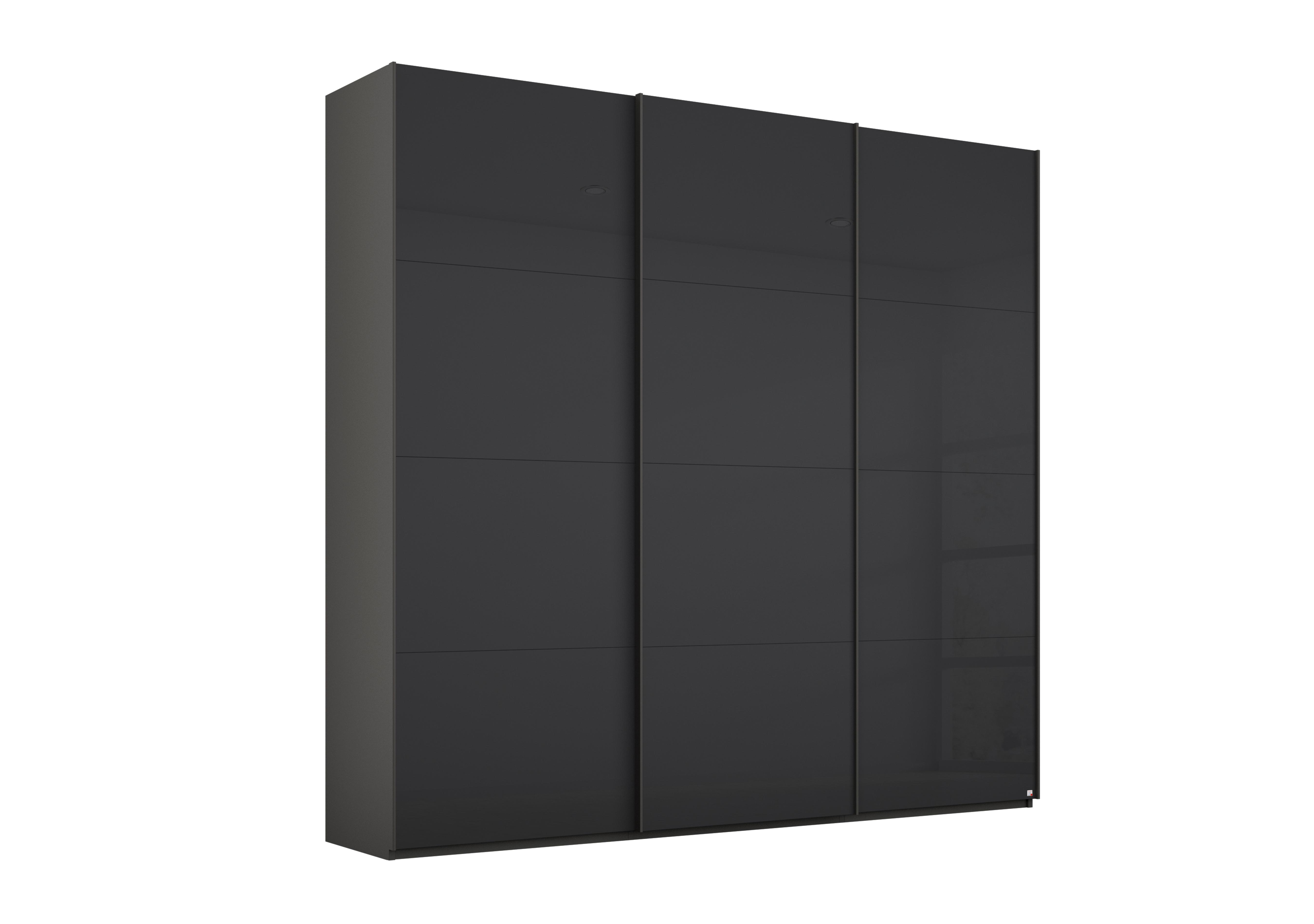 Formes Glass 3 Door Sliding Wardrobe in A140b Graphite Basalt Front on Furniture Village