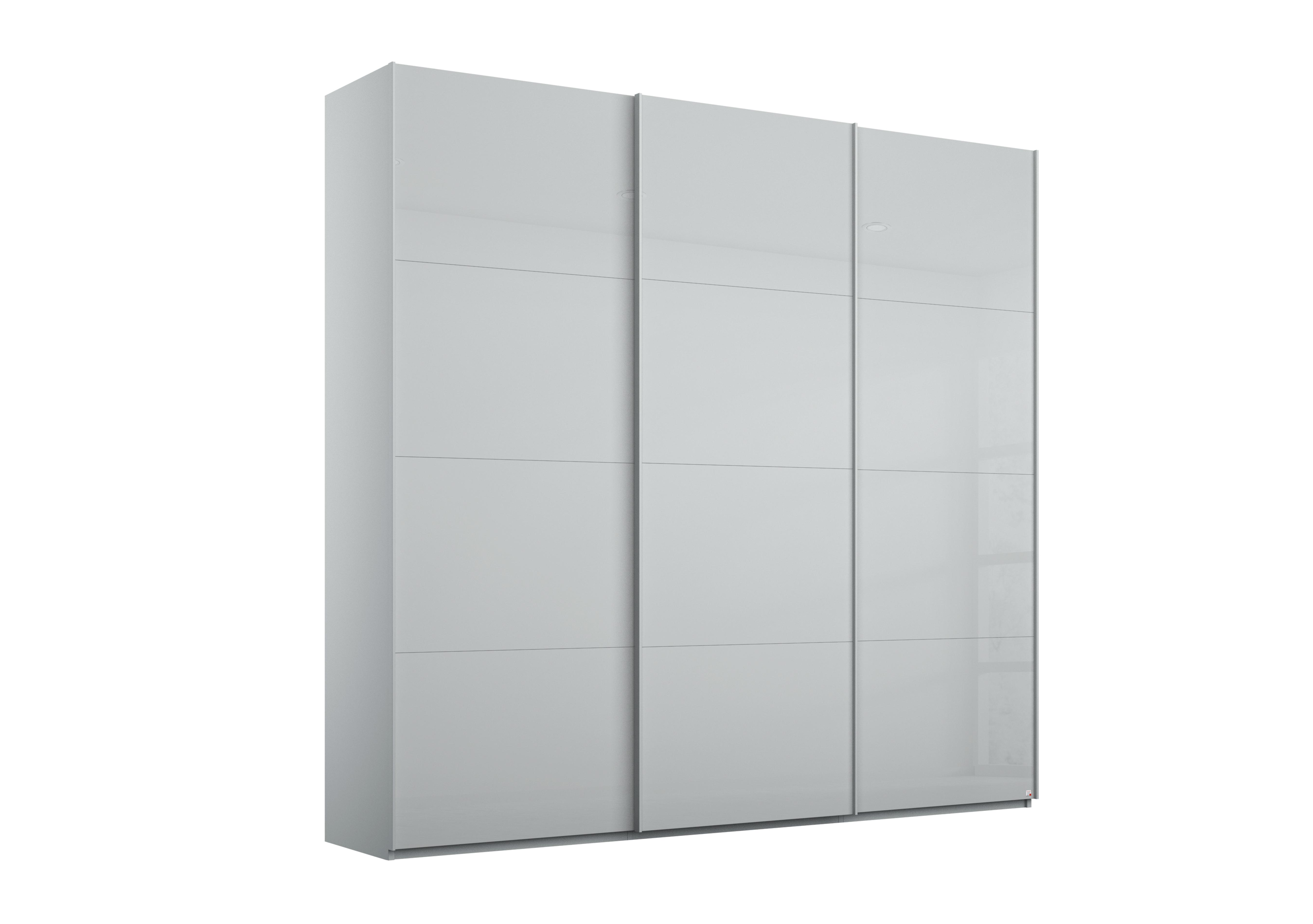 Formes Glass 3 Door Sliding Wardrobe in A145b Silk Grey Silk Grey Frnt on Furniture Village