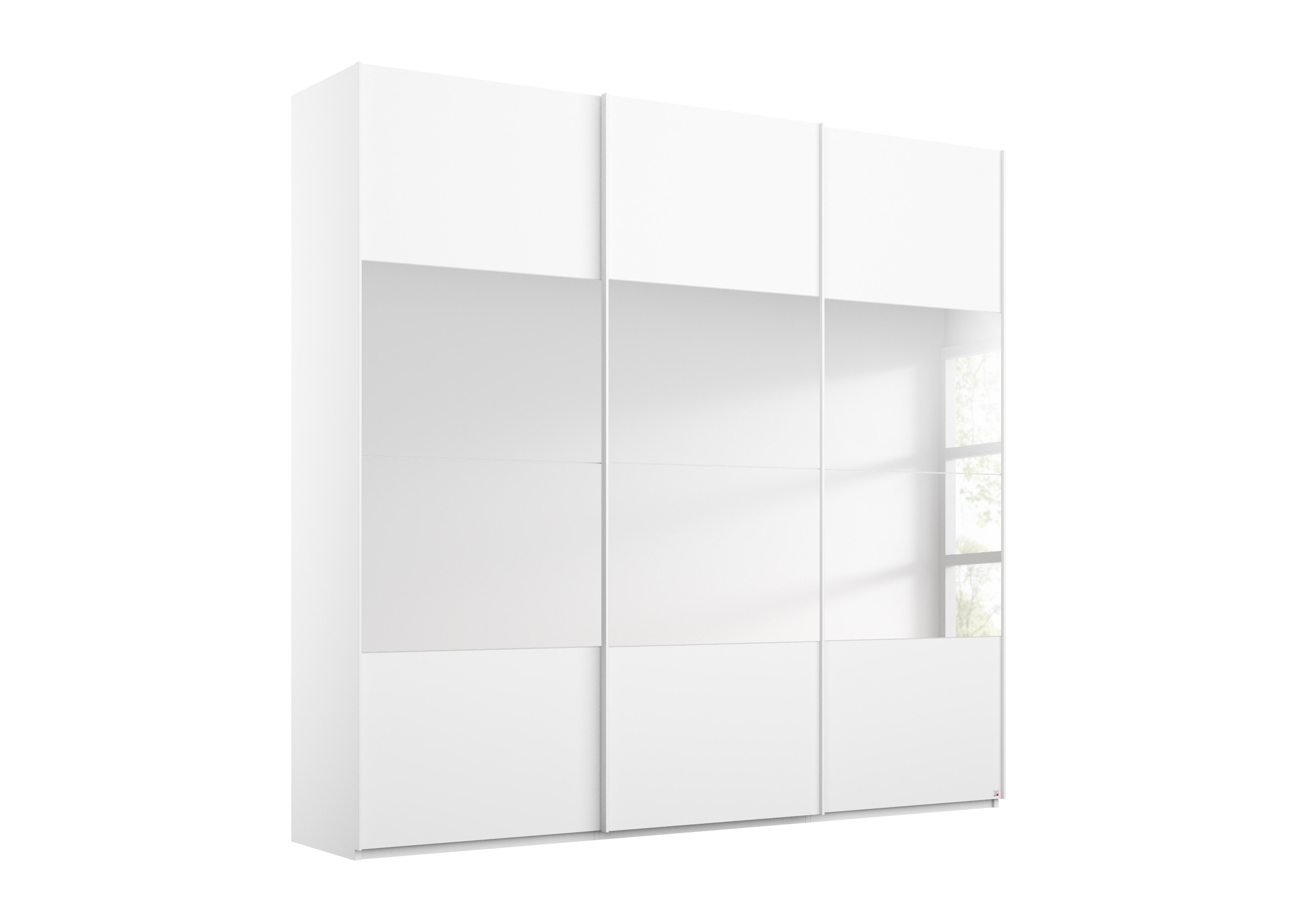 Formes Decor 3 Door Sliding Wardrobe with Horizontal Mirrors in A130b White on Furniture Village