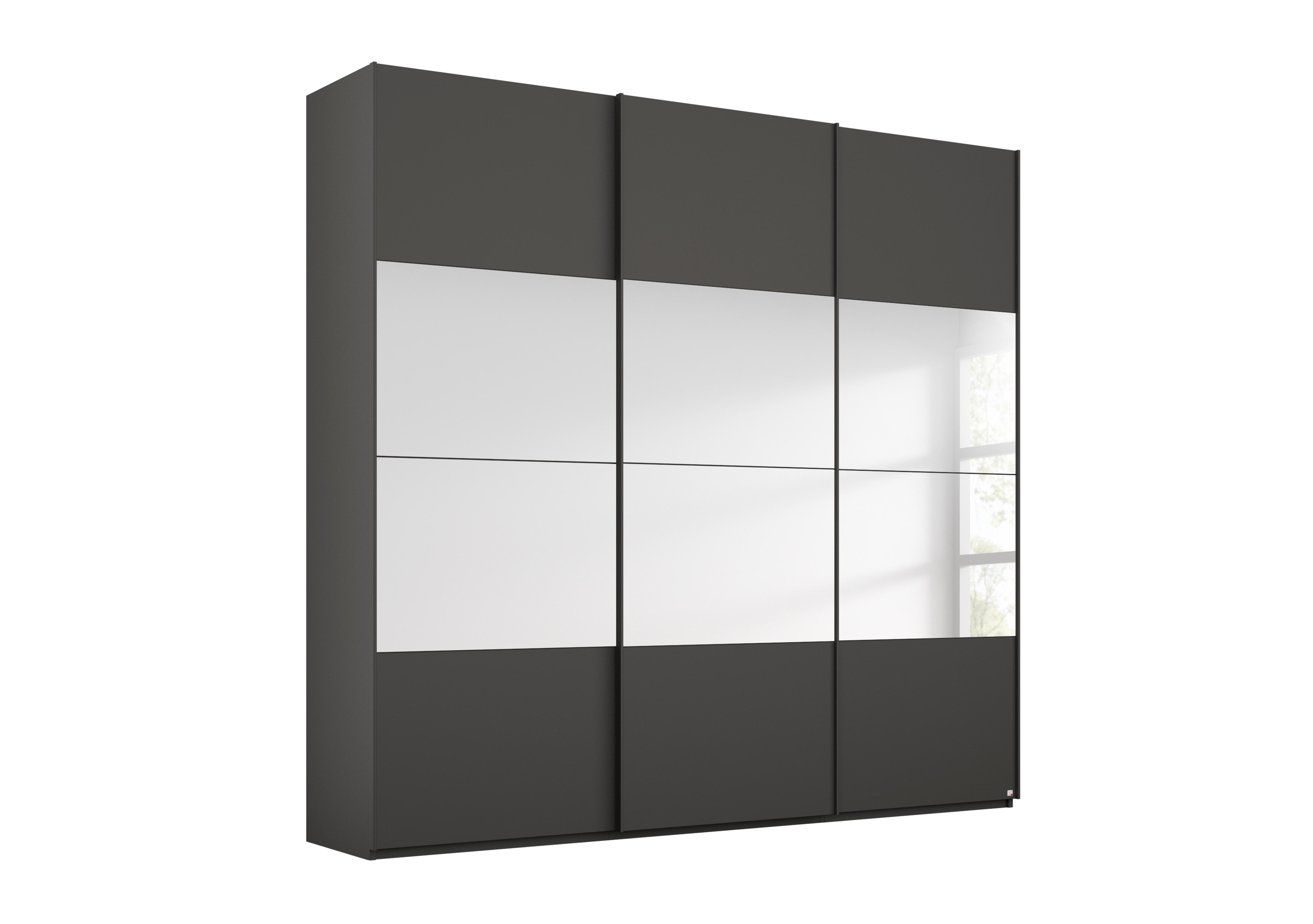 Formes Decor 3 Door Sliding Wardrobe with Horizontal Mirrors in A138b Graphite on Furniture Village