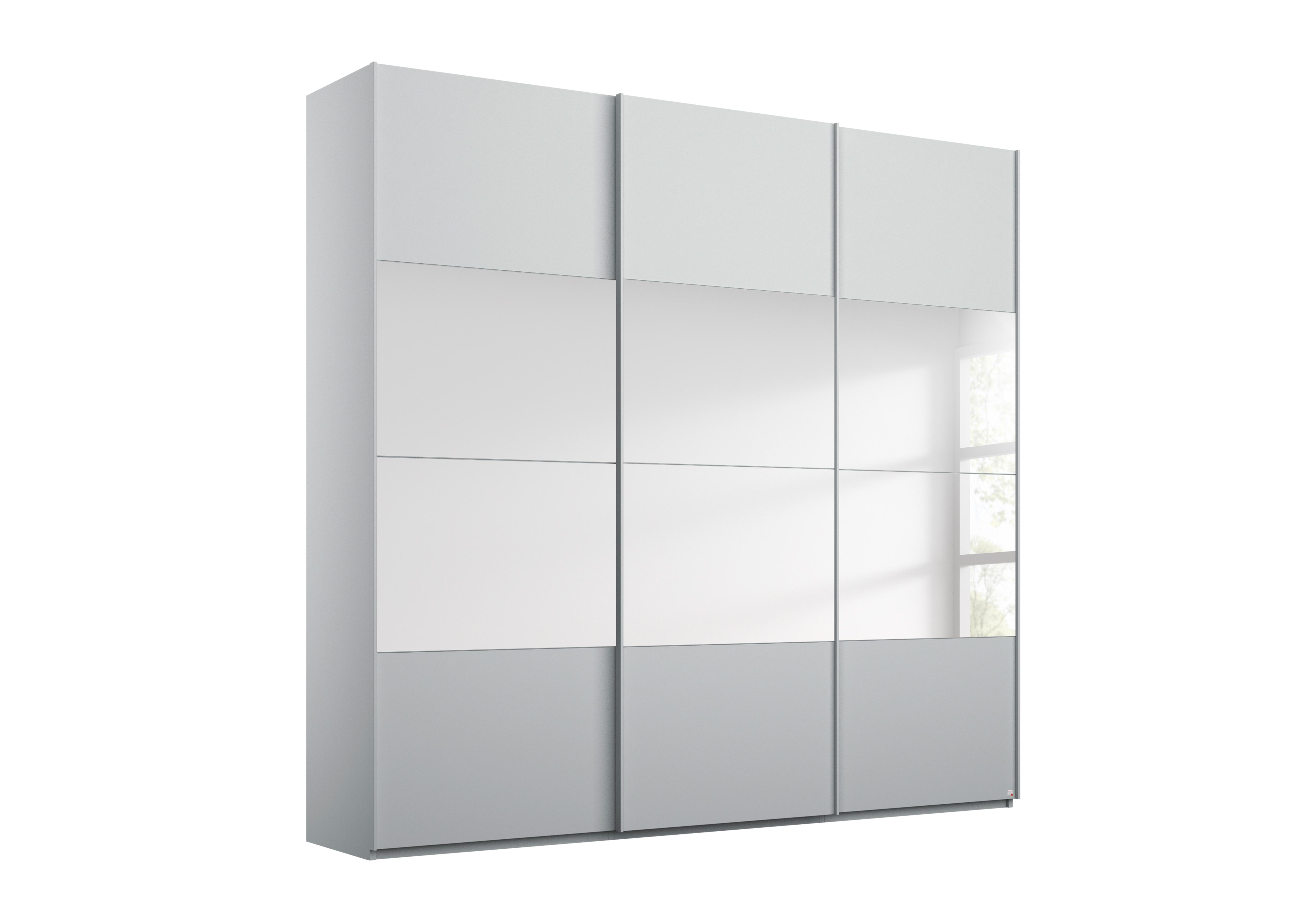 Formes Decor 3 Door Sliding Wardrobe with Horizontal Mirrors in A142b Silk Grey on Furniture Village