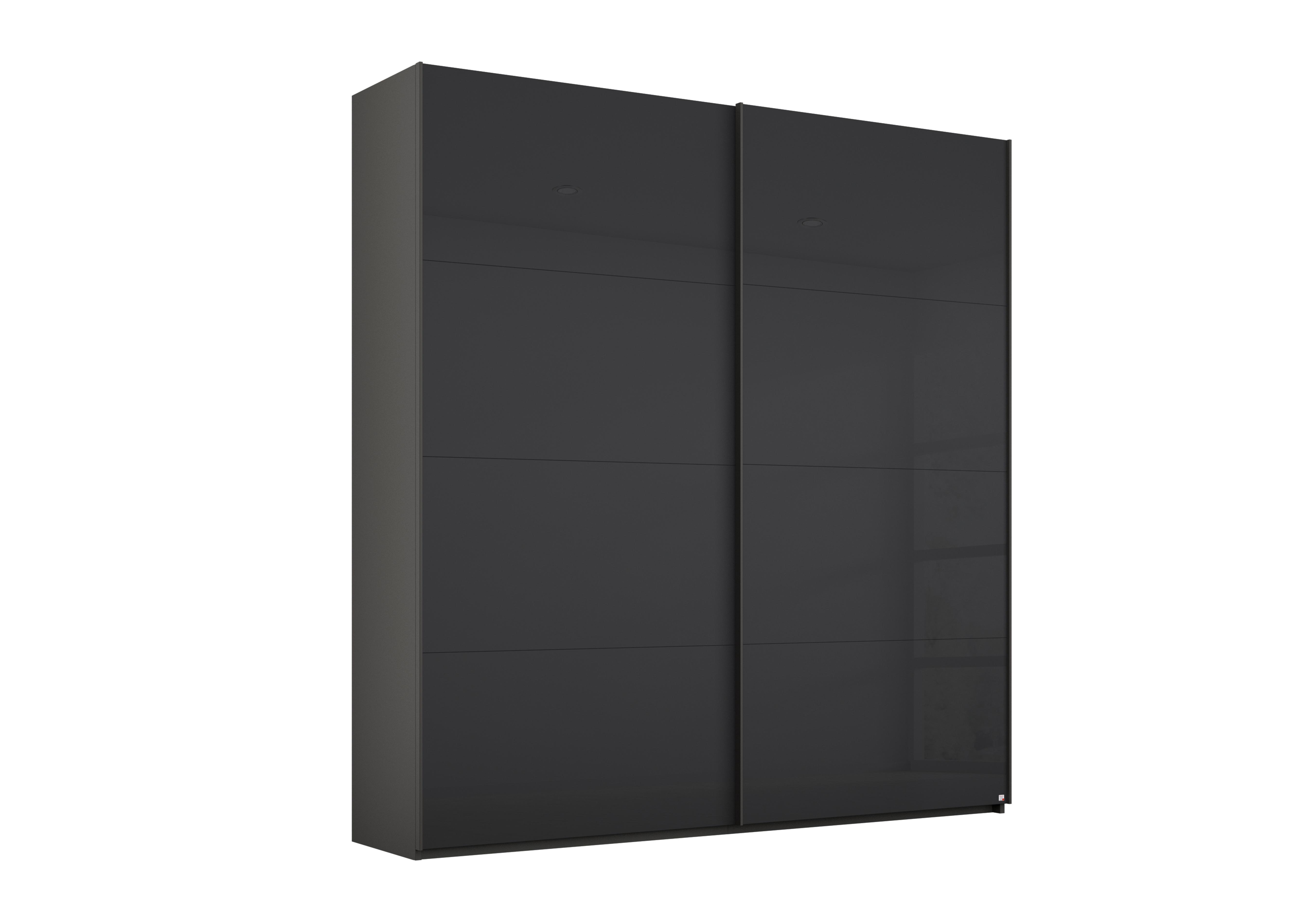 Formes Glass 2 Door Slider Wardrobe in A140b Graphite Basalt Front on Furniture Village