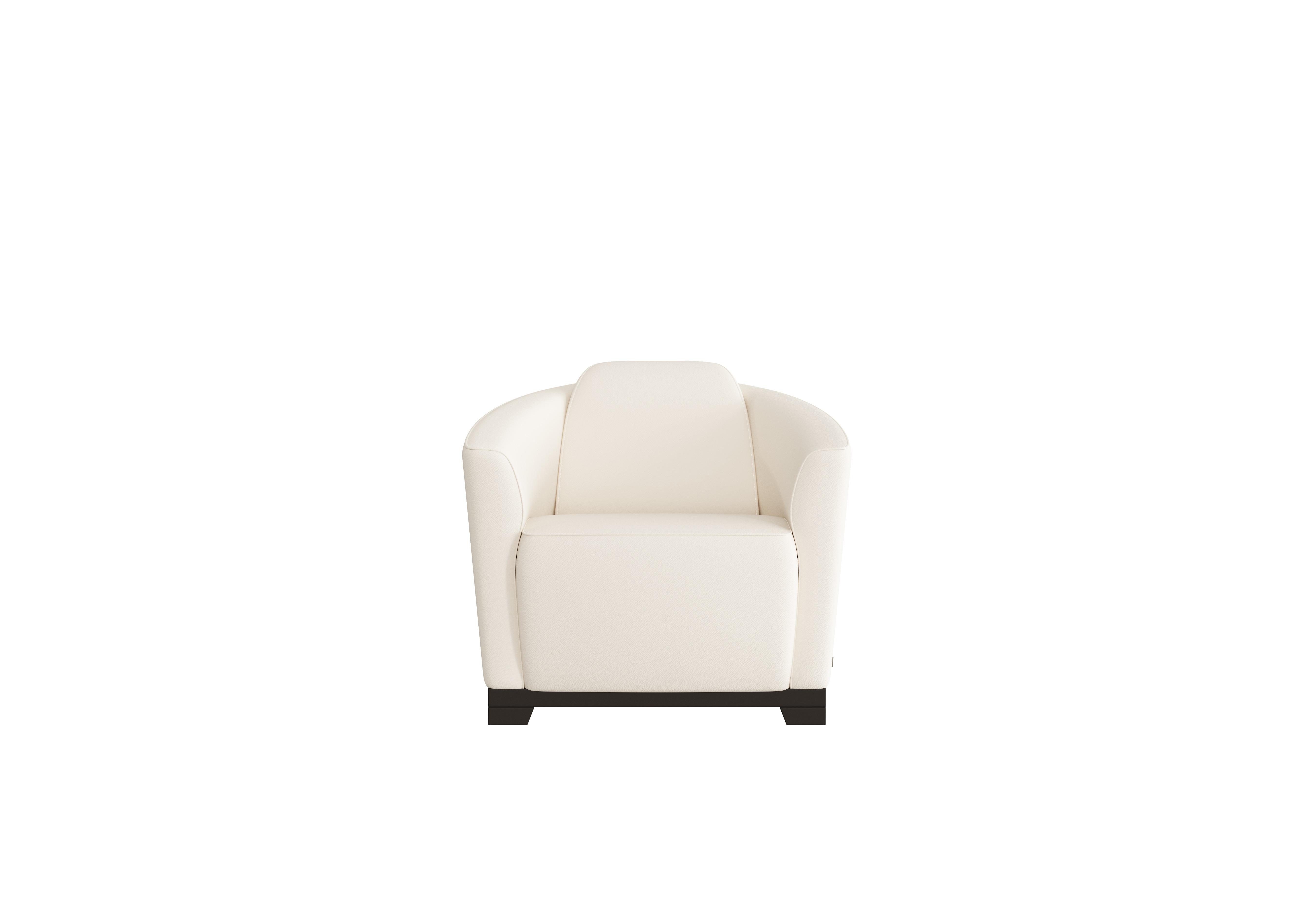 Ketty Leather Accent Chair in Torello Bianco 93 on Furniture Village