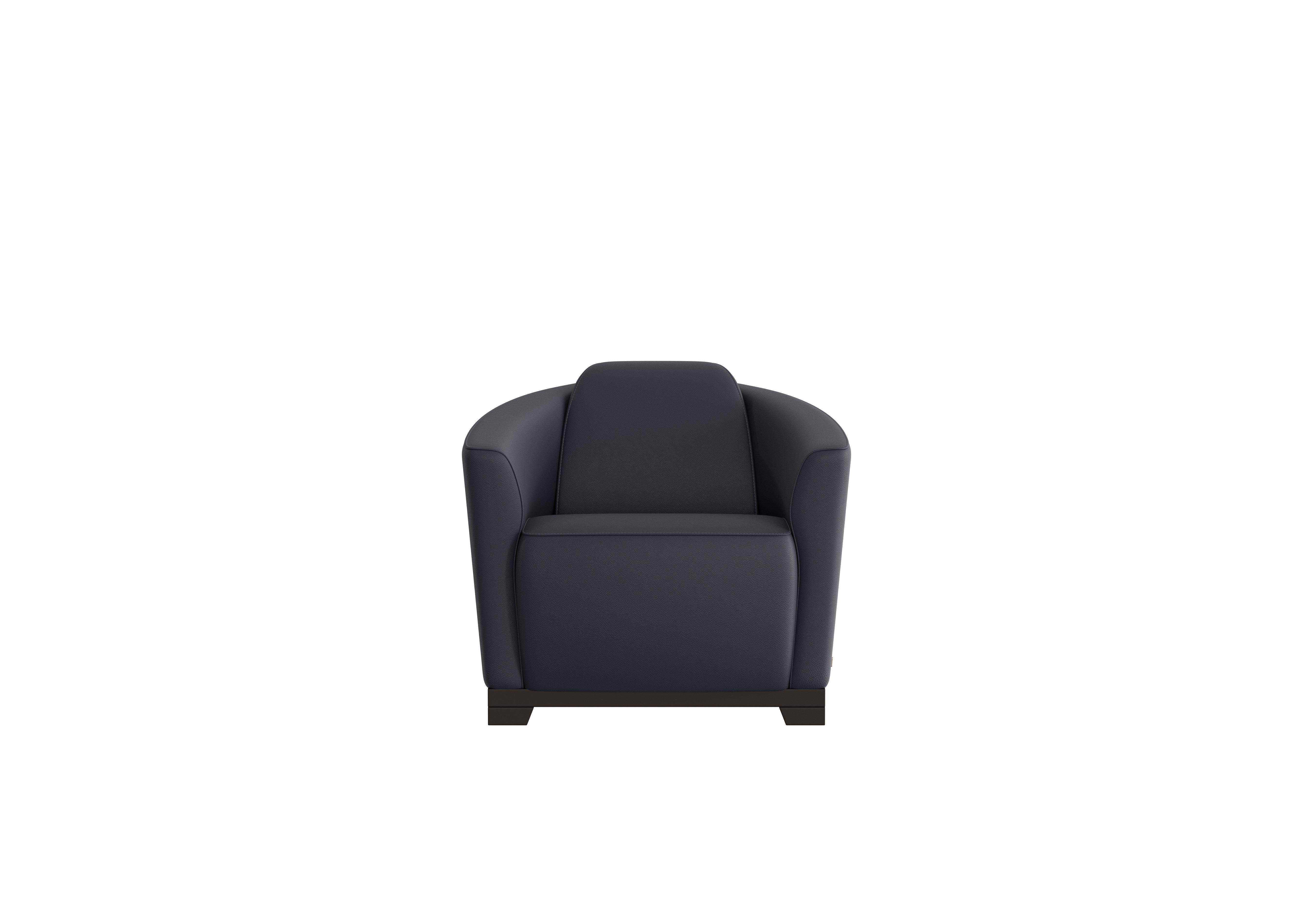 Ketty Leather Accent Chair in Torello Blu 81 on Furniture Village