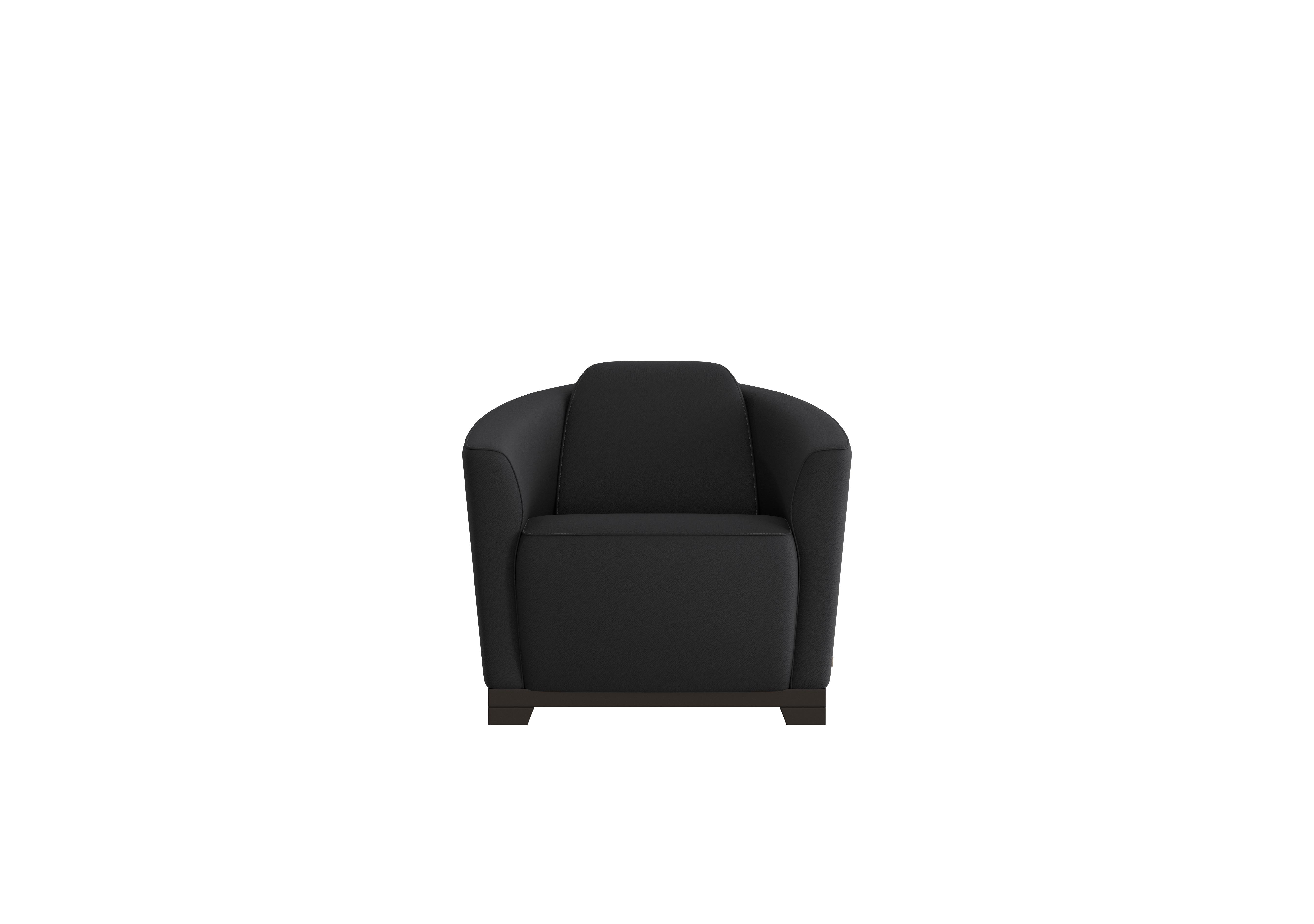 Ketty Leather Accent Chair in Torello Nero 71 on Furniture Village