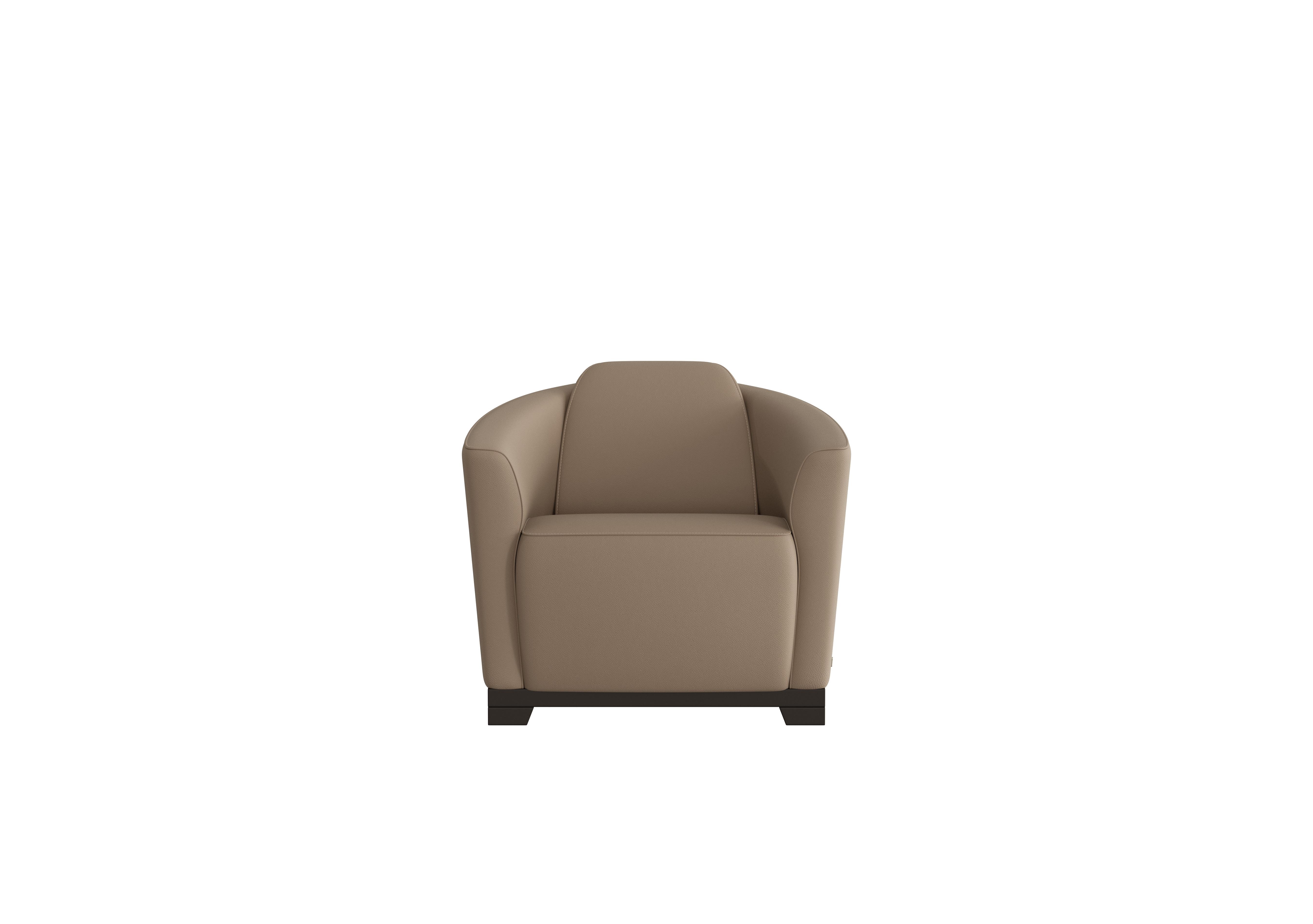 Ketty Leather Accent Chair in Torello Taupe 312 on Furniture Village