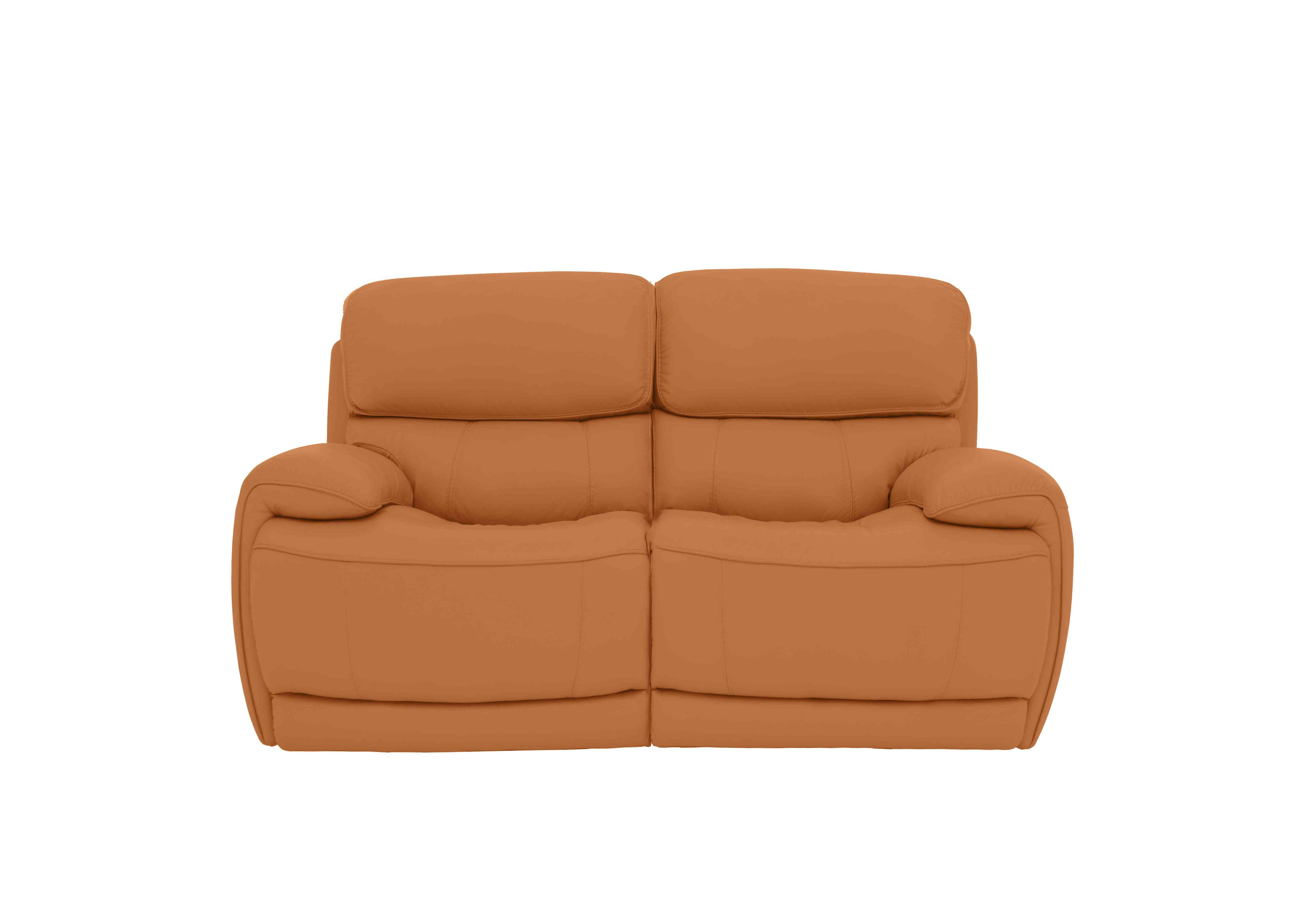 Rocco 2 Seater Leather Power Rocker Sofa with Power Headrests in Nc-335e Honey Yellow on Furniture Village