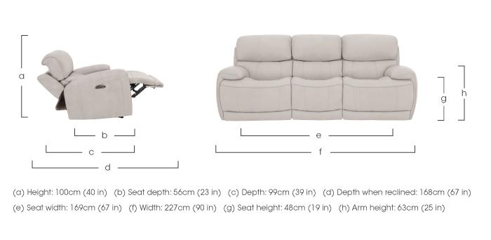 Rocco 3 Seater Fabric Power Rocker Sofa with Power Headrests in  on Furniture Village