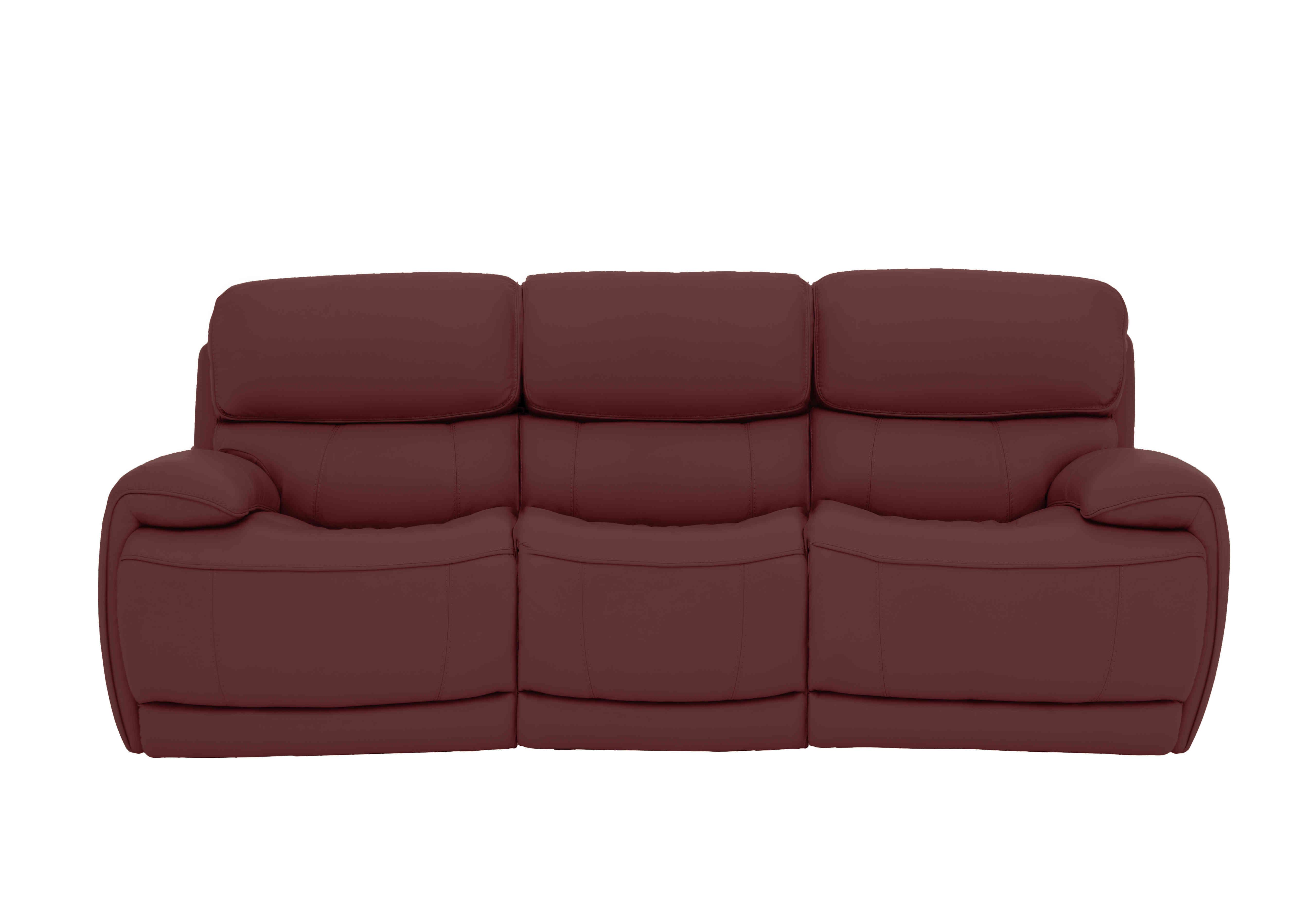 Rocco 3 Seater Leather Power Rocker Sofa with Power Headrests in Bv-035c Deep Red on Furniture Village
