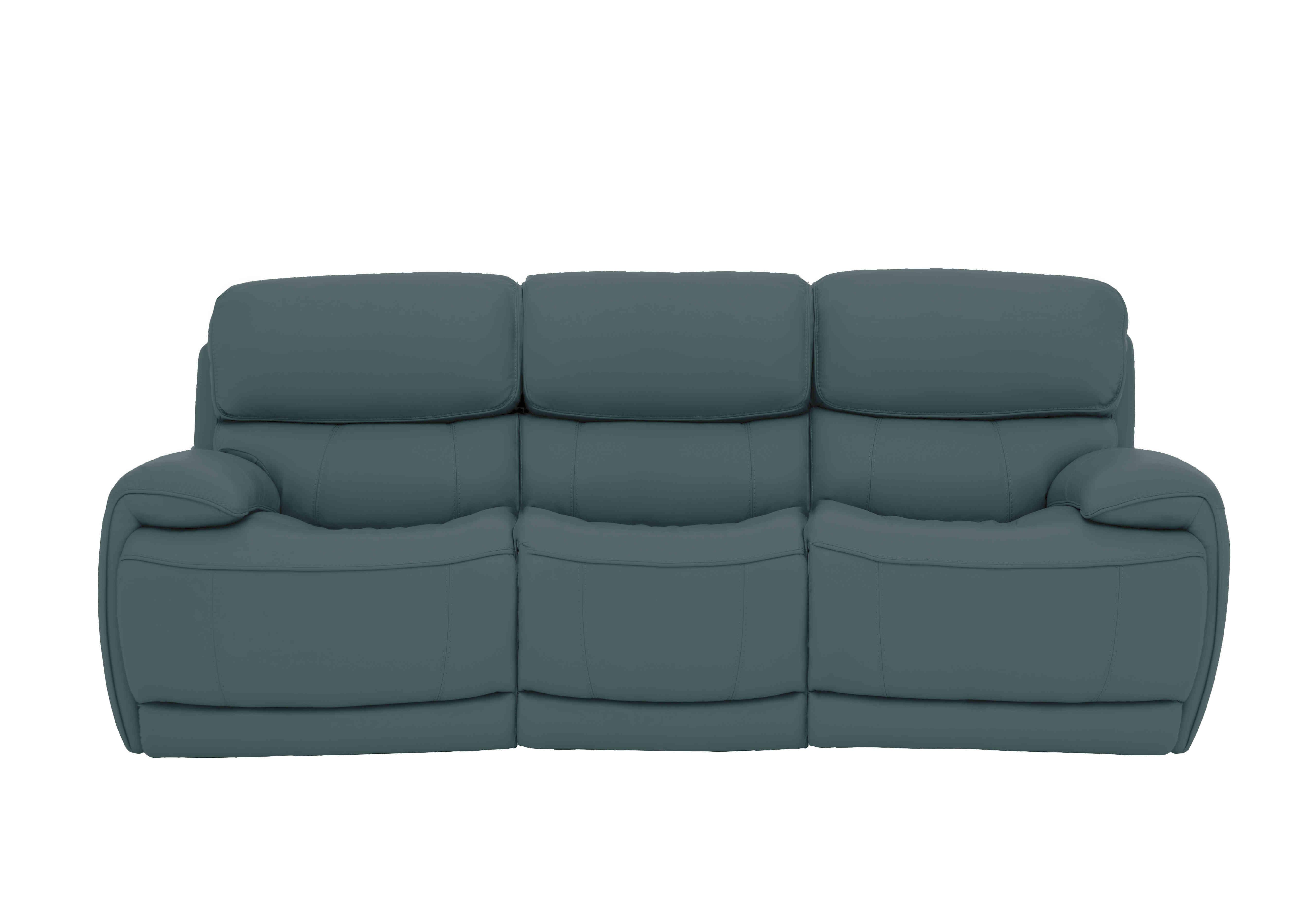 Rocco 3 Seater Leather Power Rocker Sofa with Power Headrests in Bv-301e Lake Green on Furniture Village