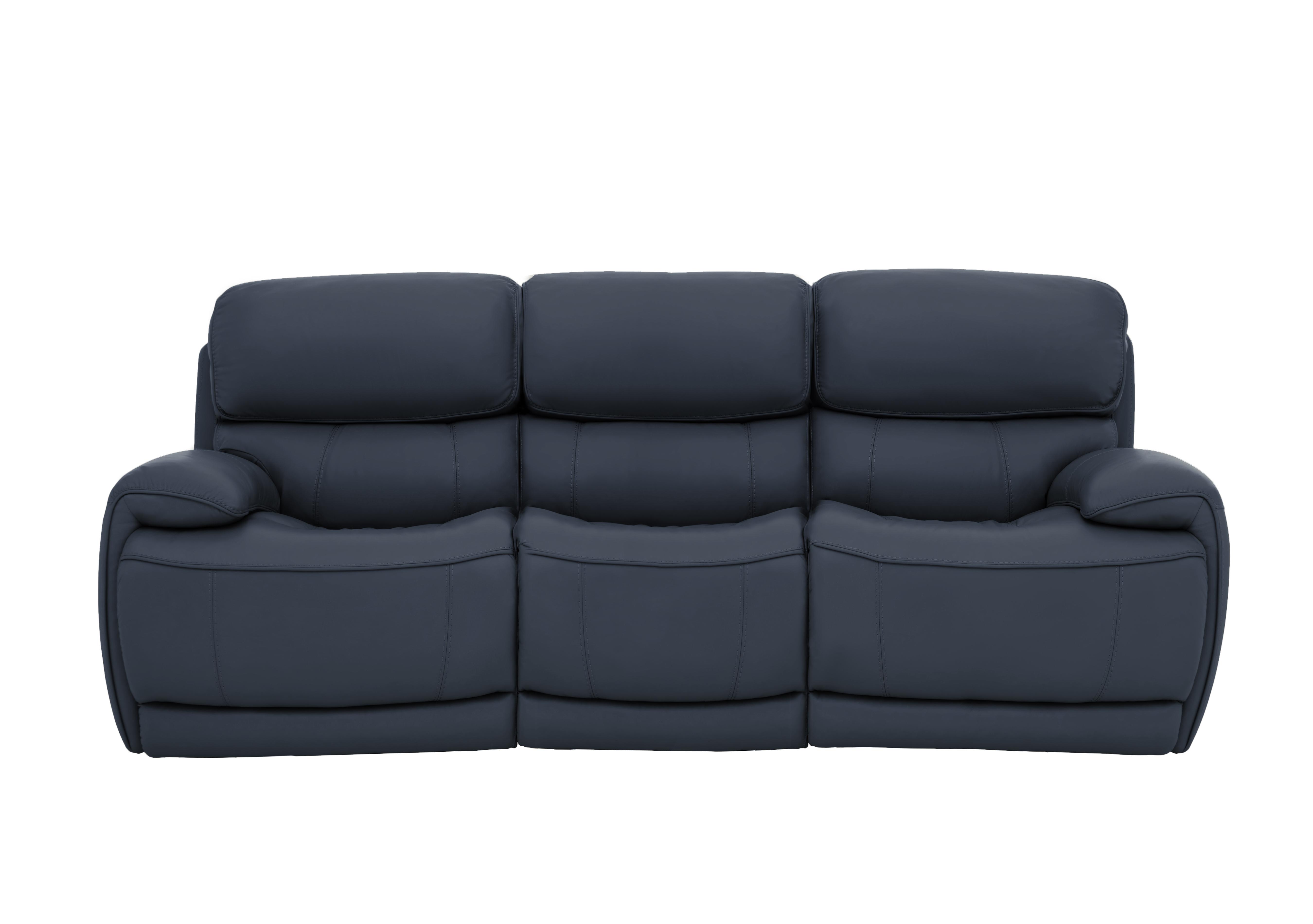 Rocco 3 Seater Leather Power Rocker Sofa with Power Headrests in Bv-313e Ocean Blue on Furniture Village