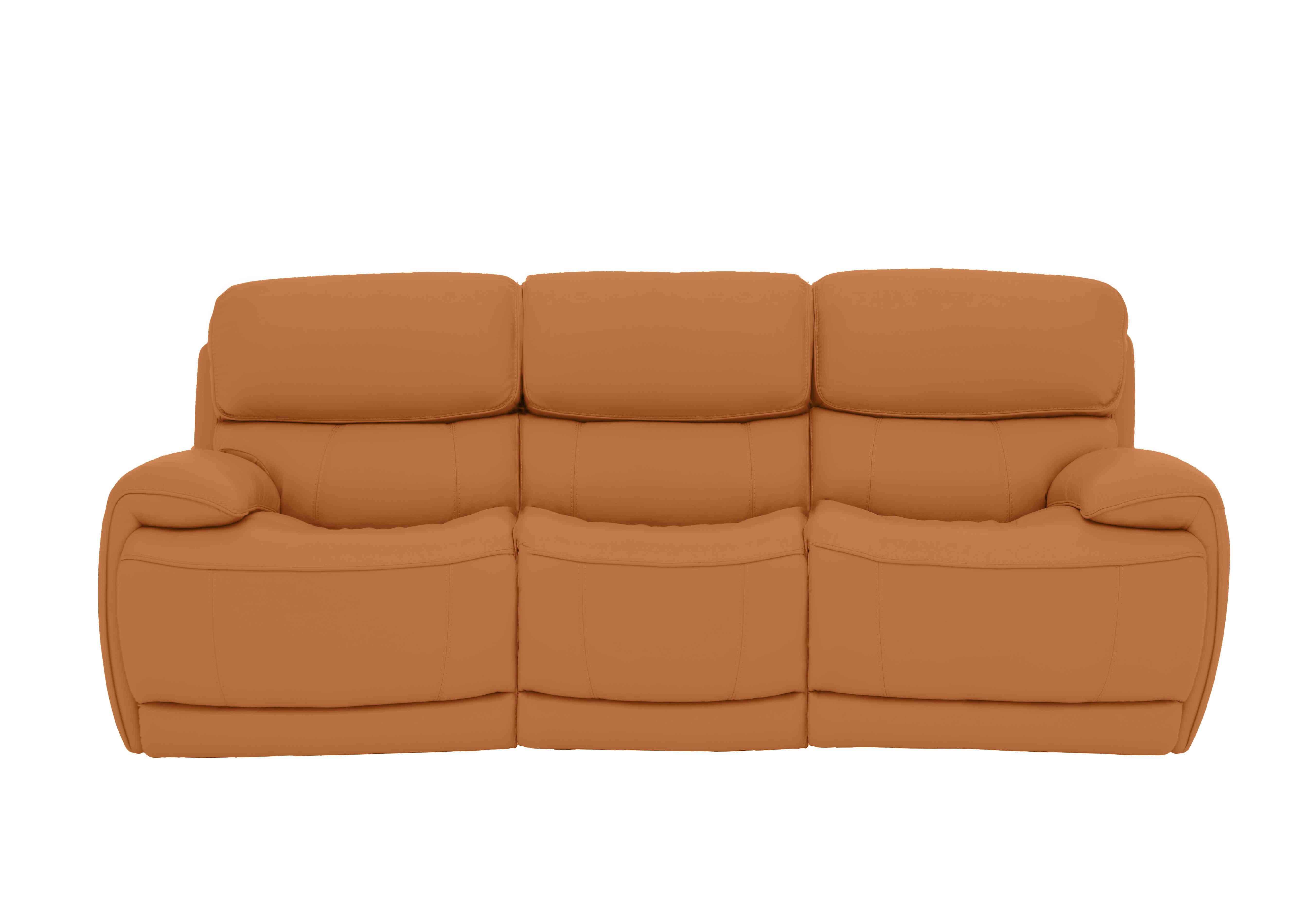 Rocco 3 Seater Leather Power Rocker Sofa with Power Headrests in Bv-335e Honey Yellow on Furniture Village