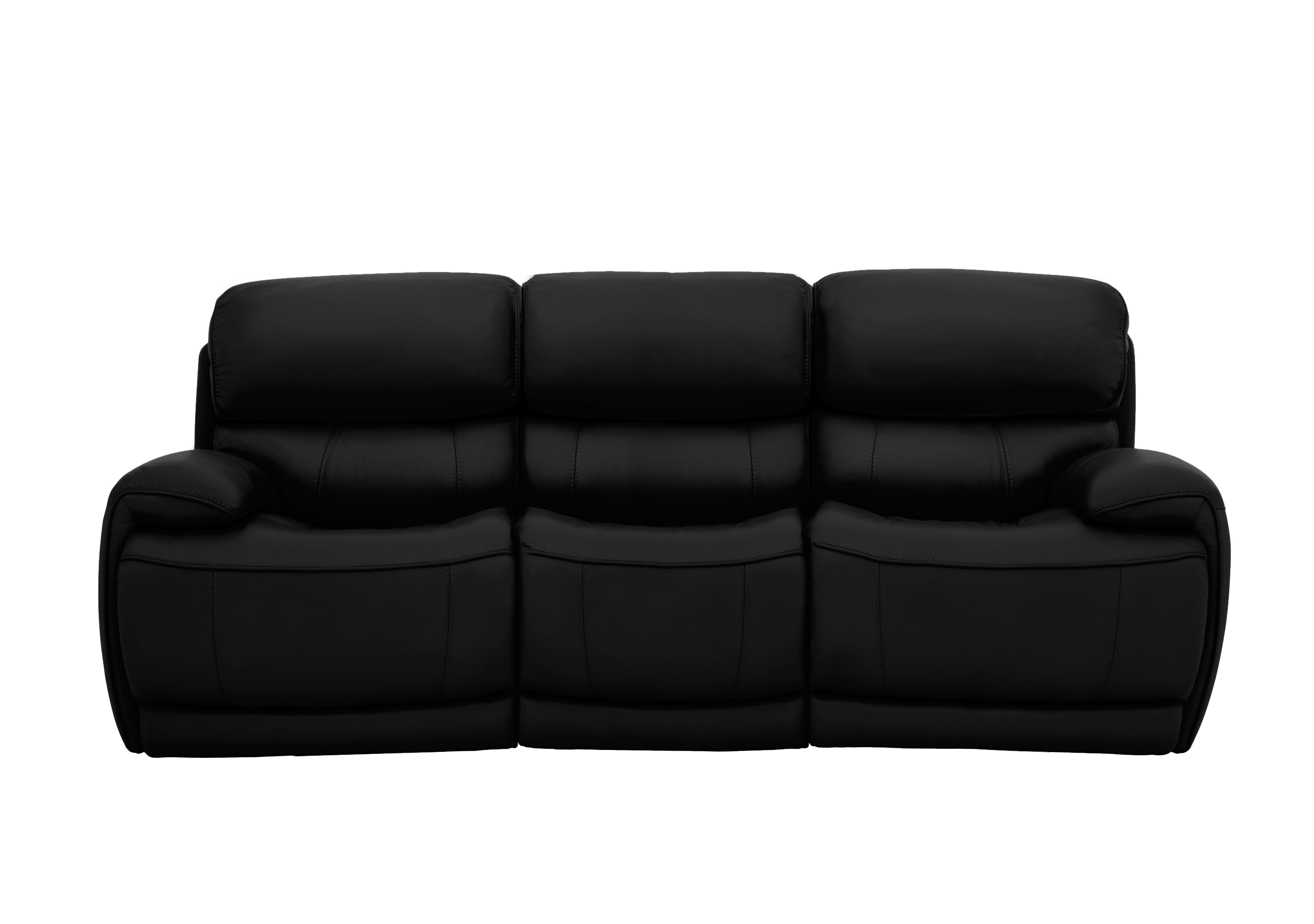 Rocco 3 Seater Leather Power Rocker Sofa with Power Headrests in Bv-3500 Classic Black on Furniture Village