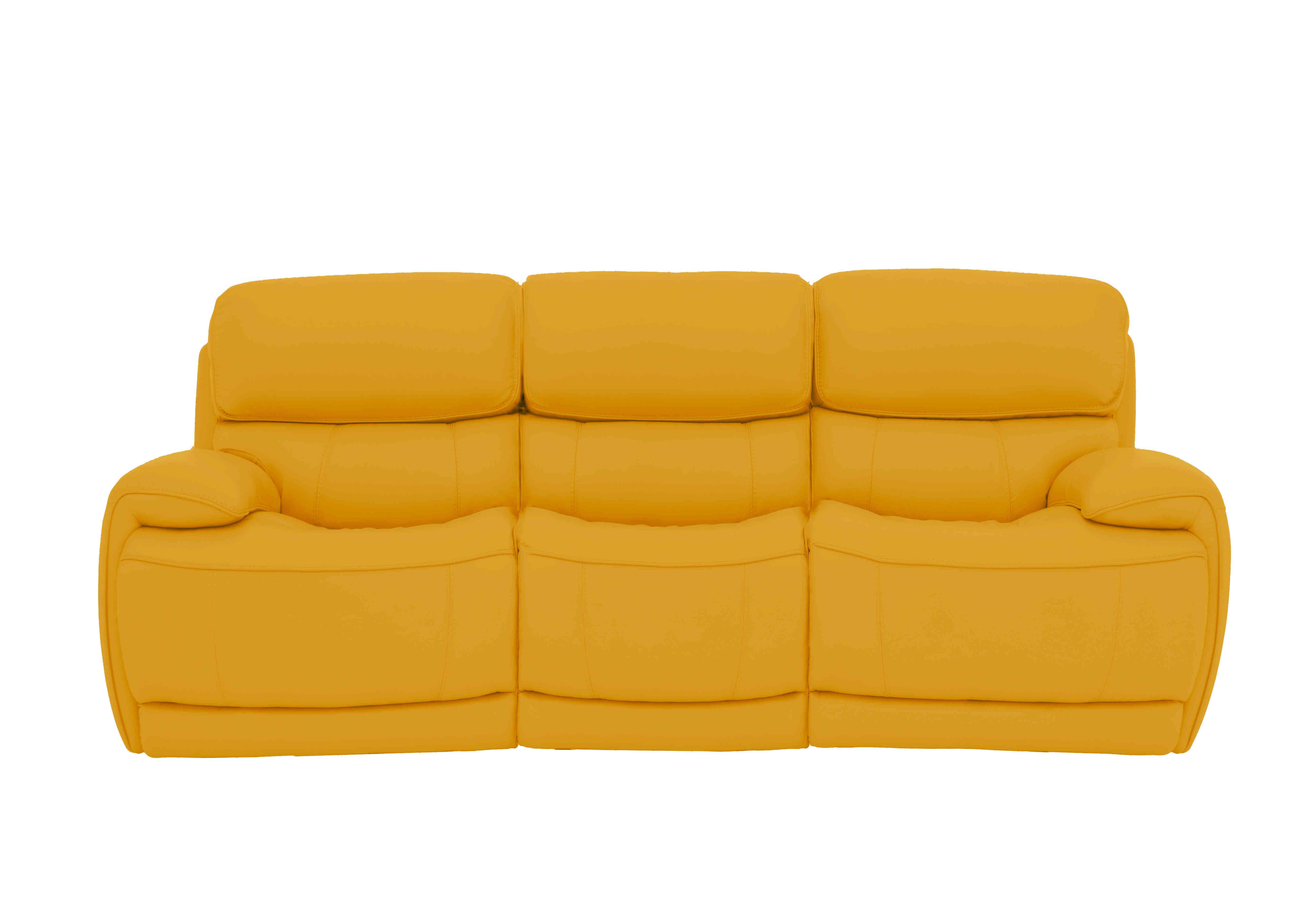 Rocco 3 Seater Leather Power Rocker Sofa with Power Headrests in Nc-303e Sunflower on Furniture Village