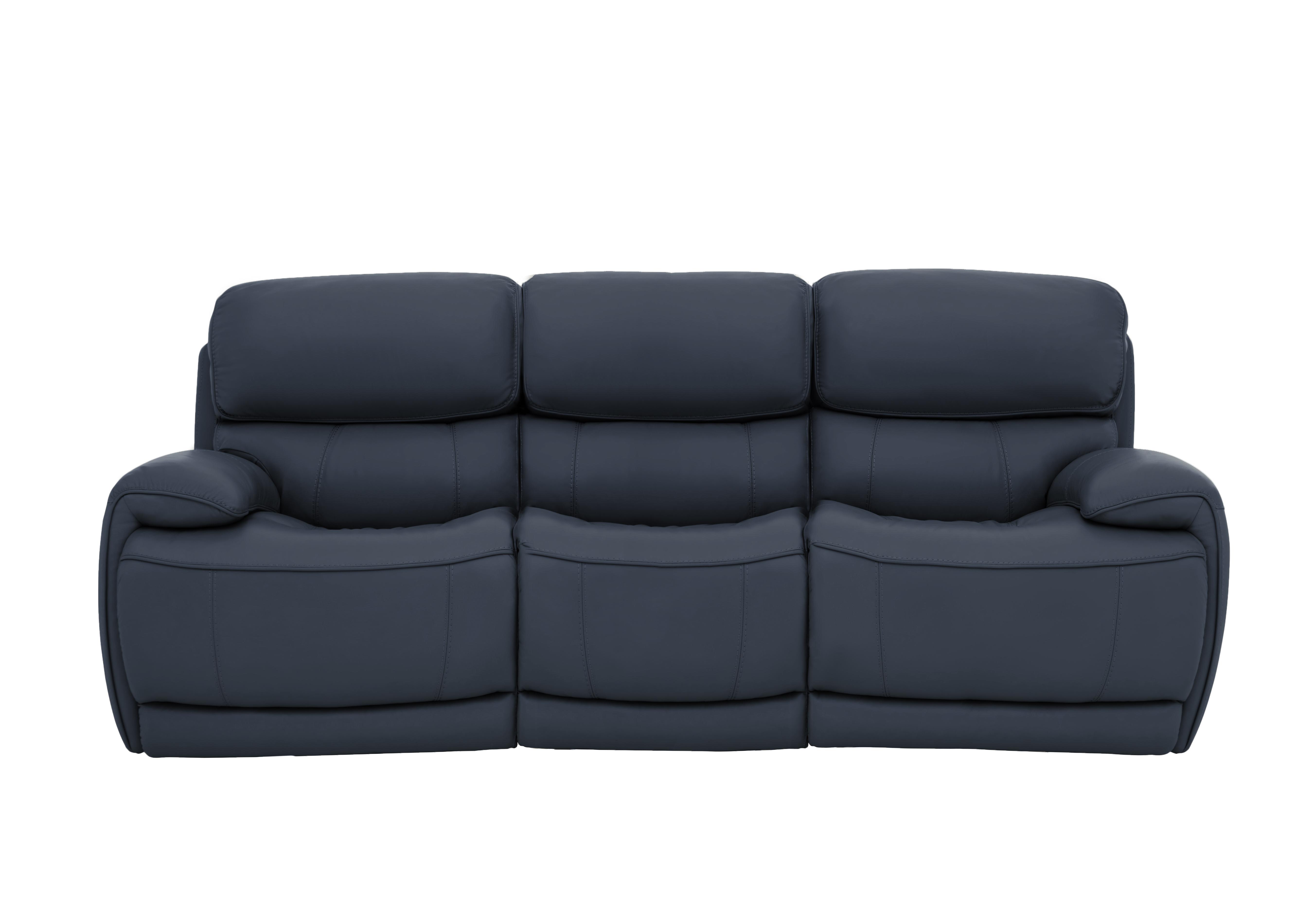 Rocco 3 Seater Leather Power Rocker Sofa with Power Headrests in Nc-313e Ocean Blue on Furniture Village