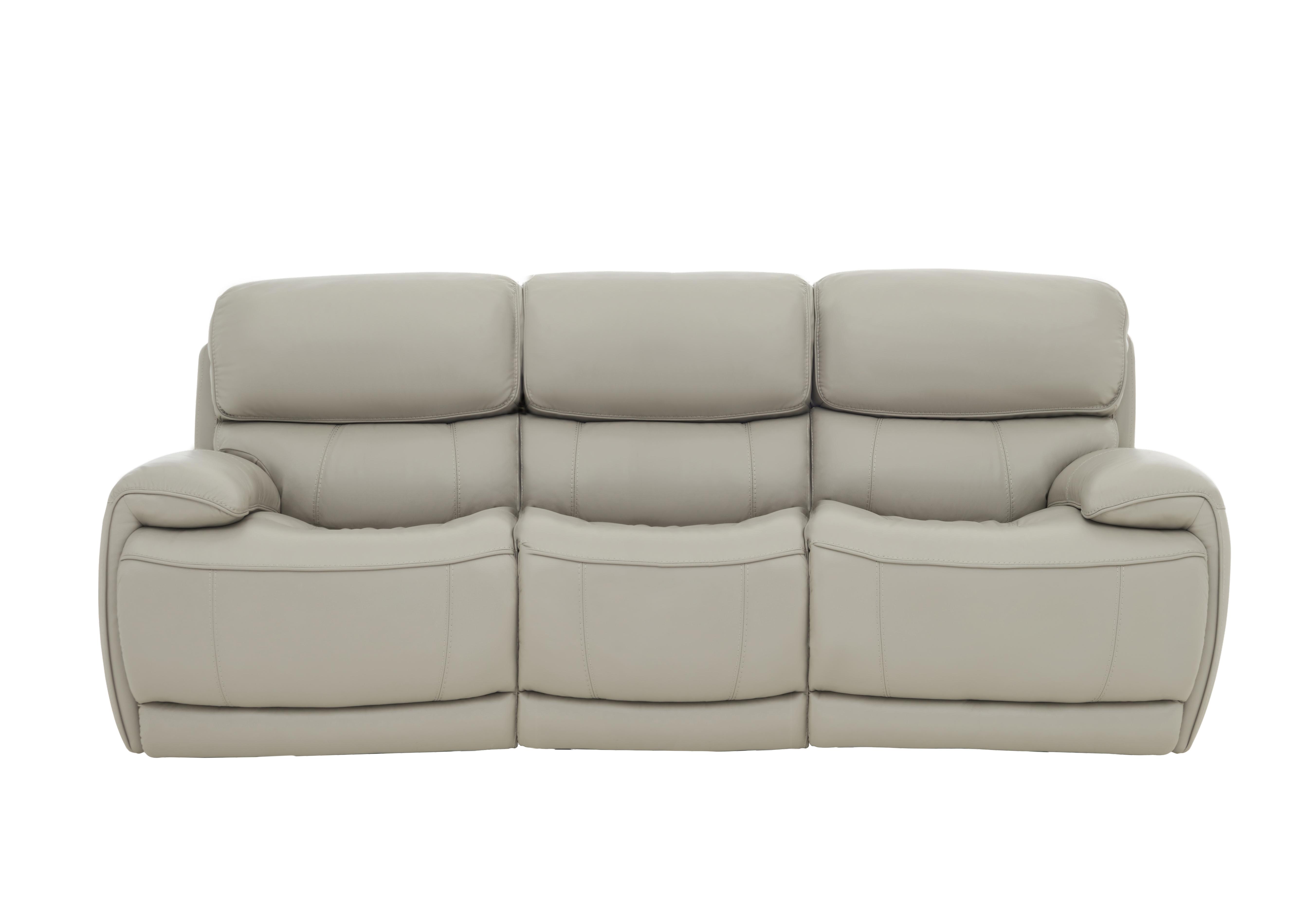 Rocco 3 Seater Leather Power Rocker Sofa with Power Headrests in Nc-946b Feather Grey on Furniture Village