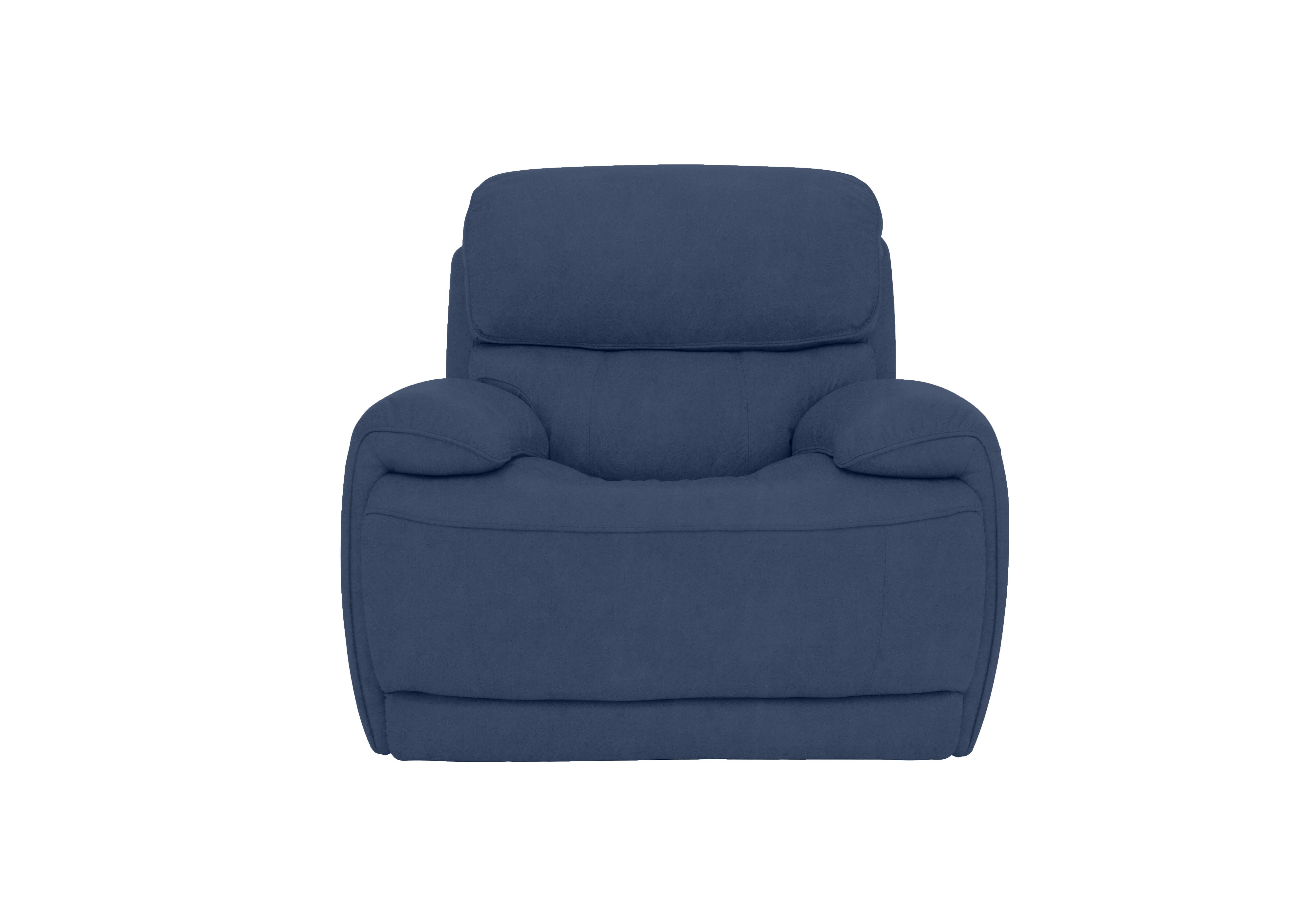 Rocco Fabric Rocker Armchair with Power Headrests in Bfa-Blj-R10 Blue on Furniture Village