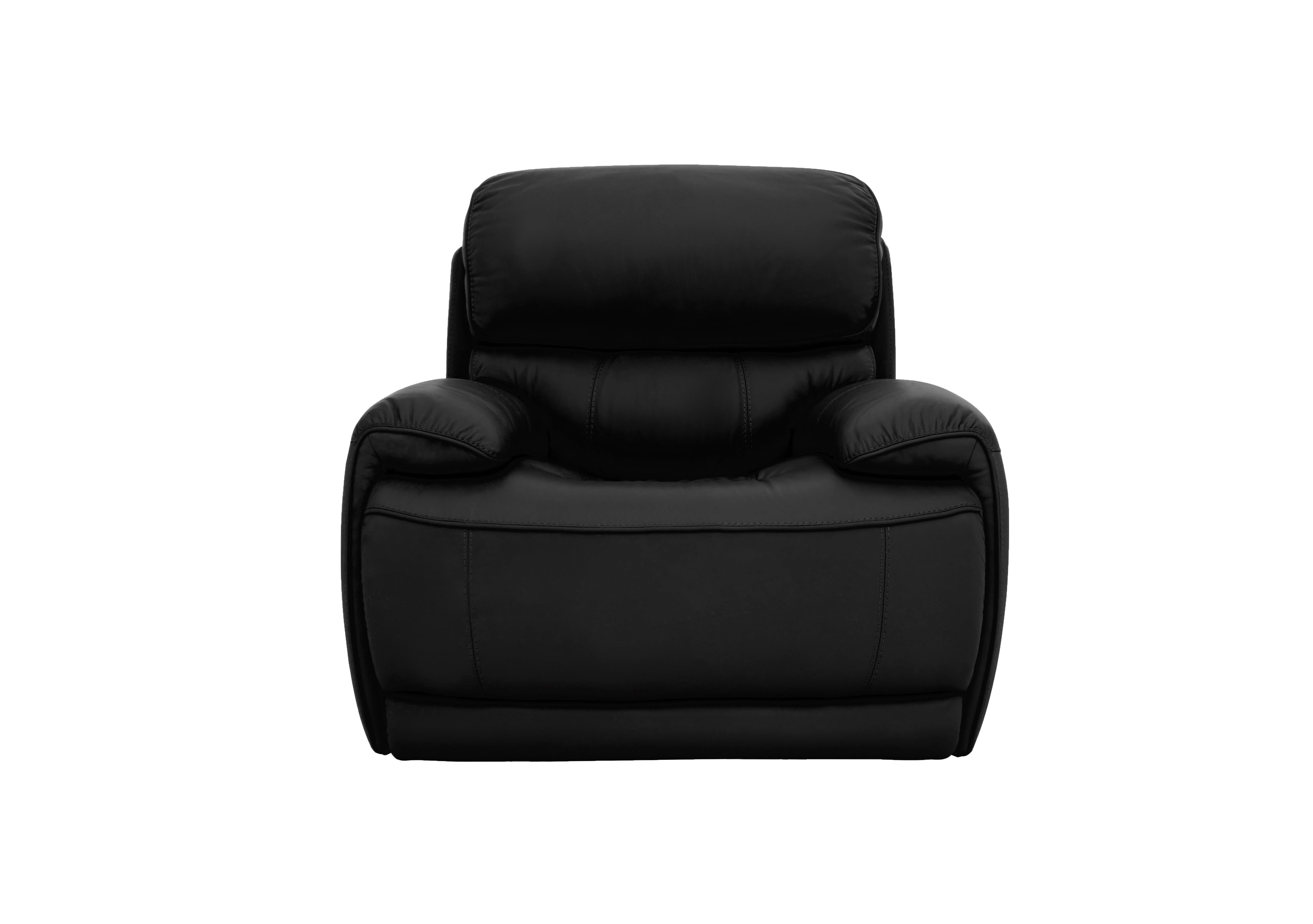 Rocco Leather Power Rocker Armchair with Power Headrests in Bv-3500 Classic Black on Furniture Village