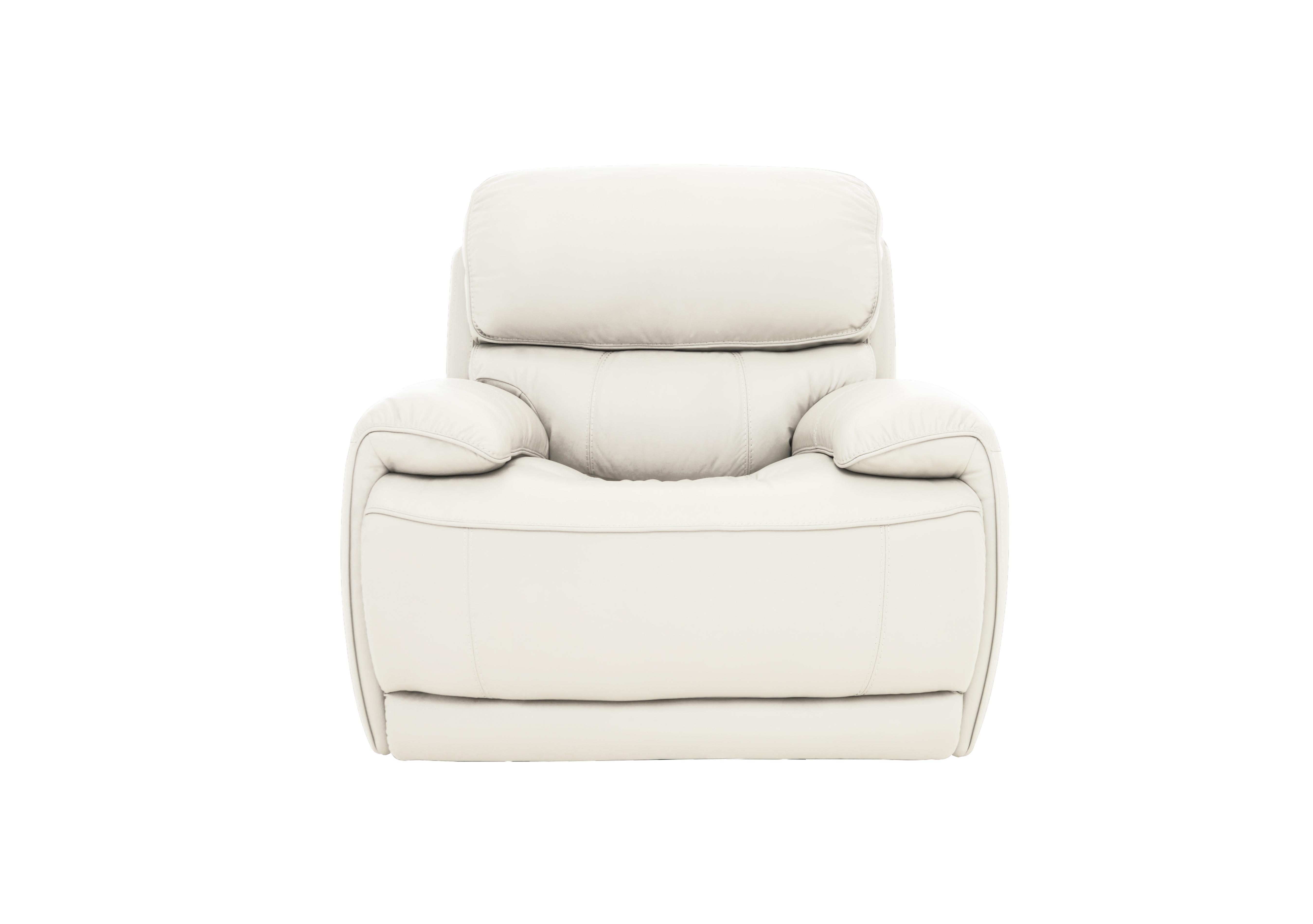 Rocco Leather Power Rocker Armchair with Power Headrests in Nc-744d Star White on Furniture Village
