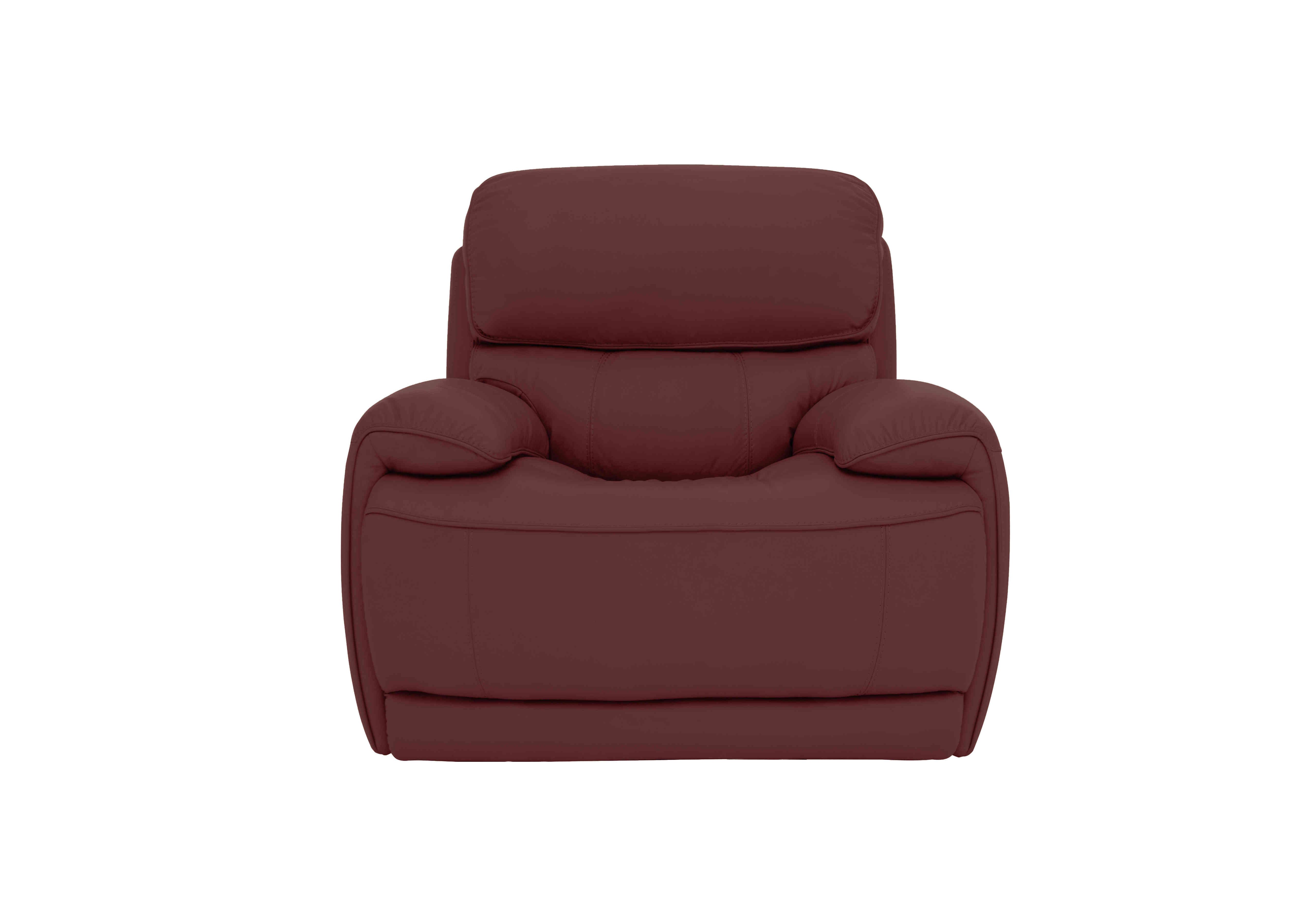 Rocco Leather Power Rocker Armchair with Power Headrests in Bv-035c Deep Red on Furniture Village