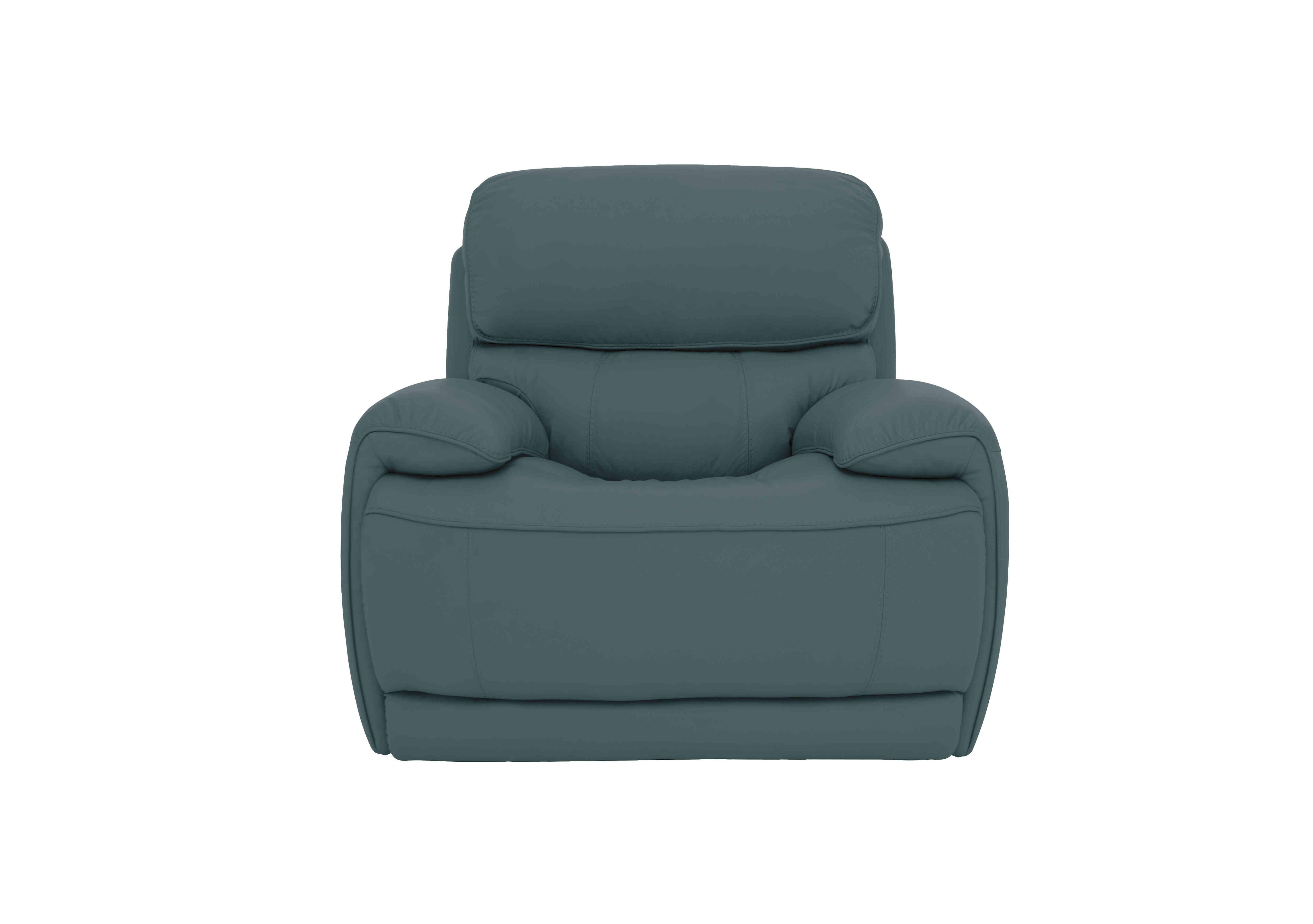 Rocco Leather Power Rocker Armchair with Power Headrests in Bv-301e Lake Green on Furniture Village