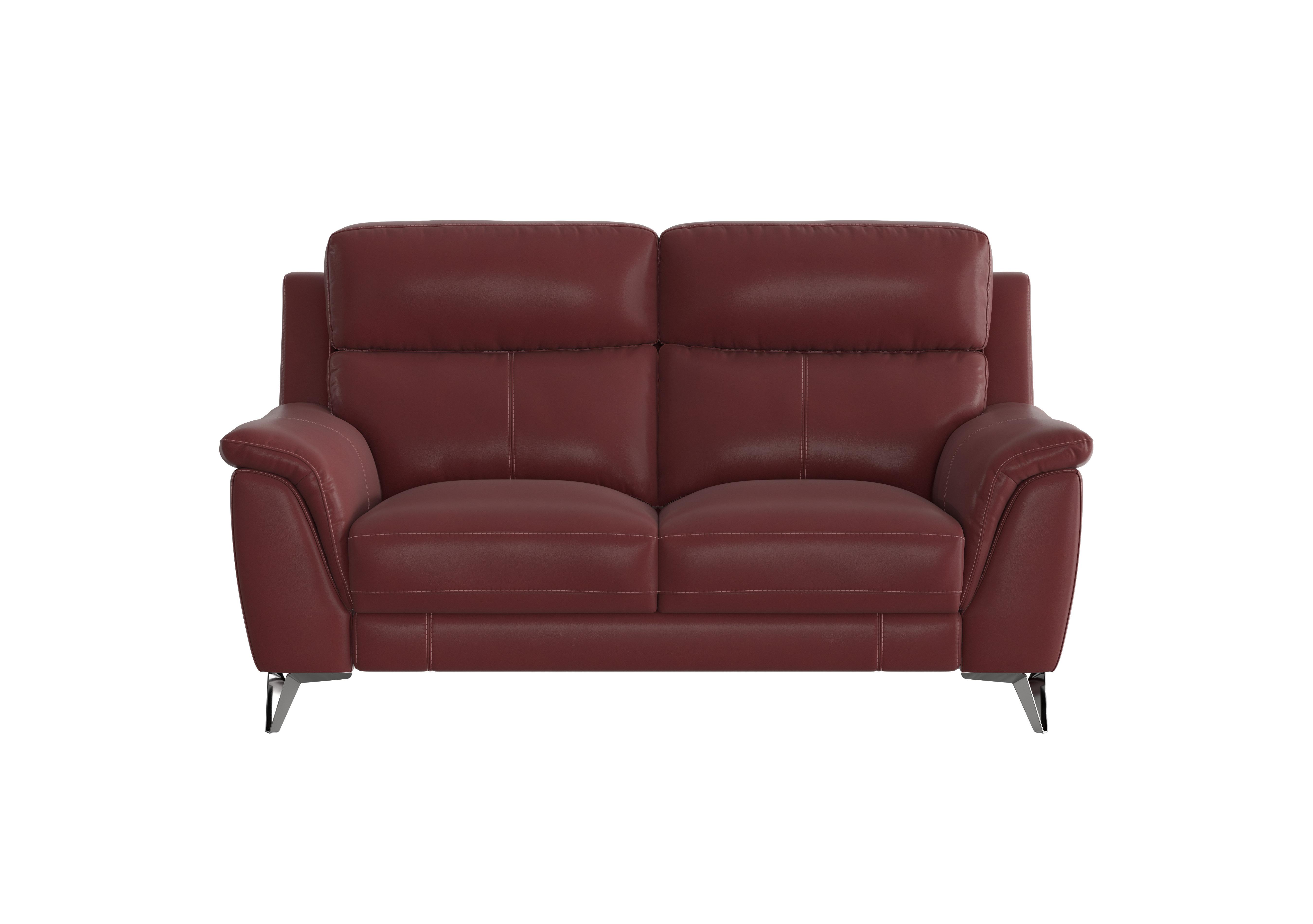 Contempo 2 Seater Leather Sofa in Bv-035c Deep Red on Furniture Village