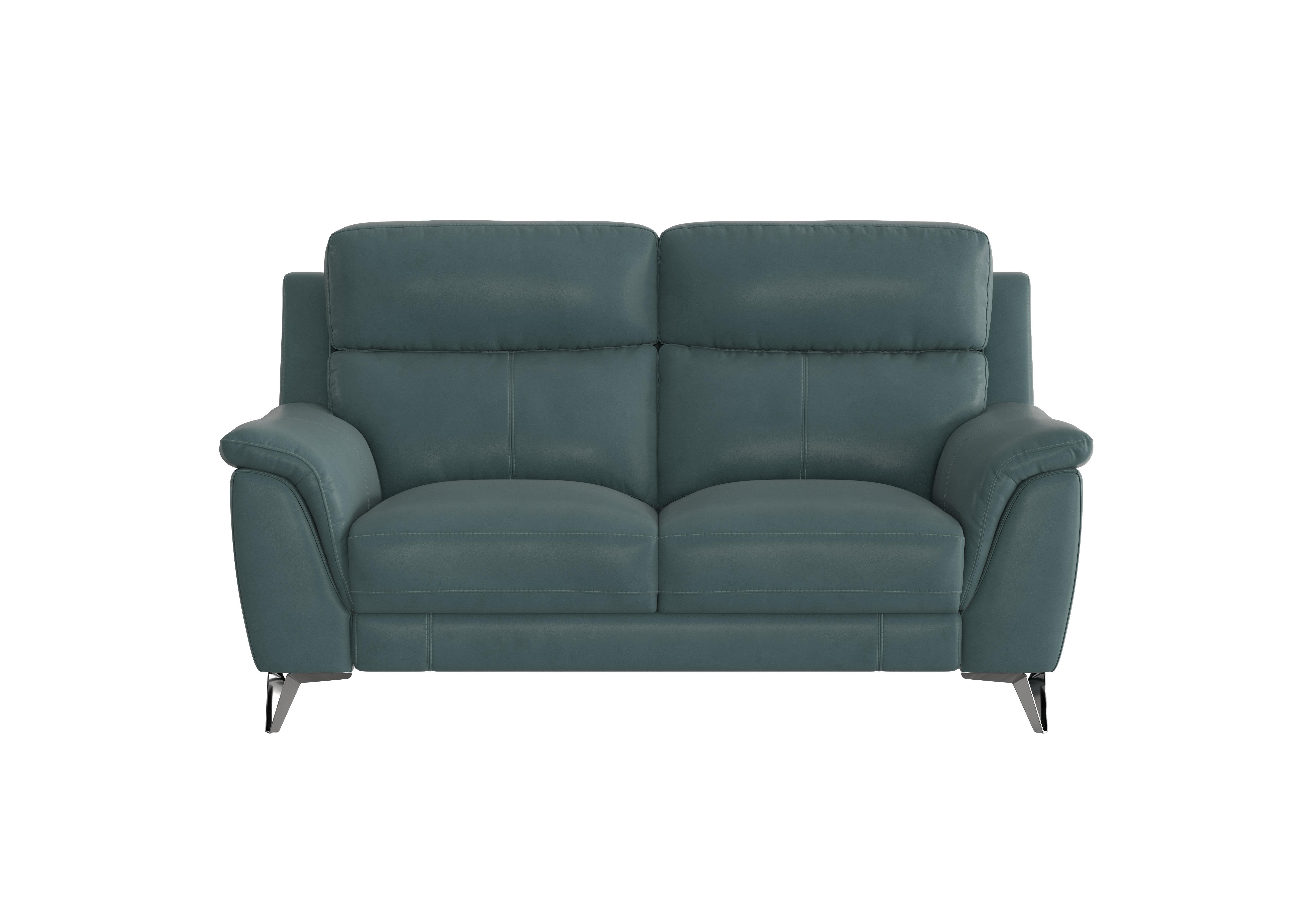 Contempo 2 Seater Leather Sofa in Bv-301e Lake Green on Furniture Village