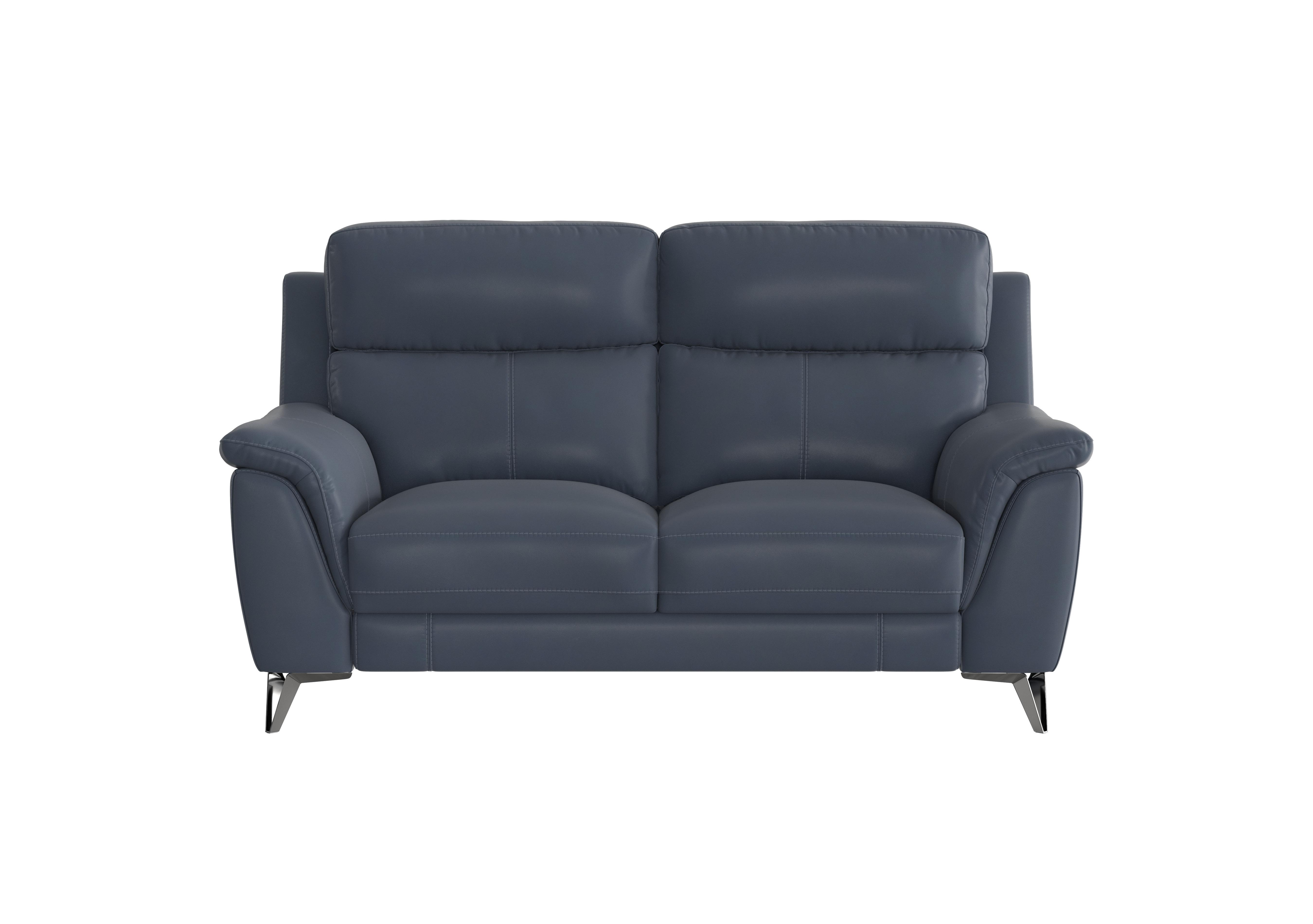 Contempo 2 Seater Leather Sofa in Bv-313e Ocean Blue on Furniture Village