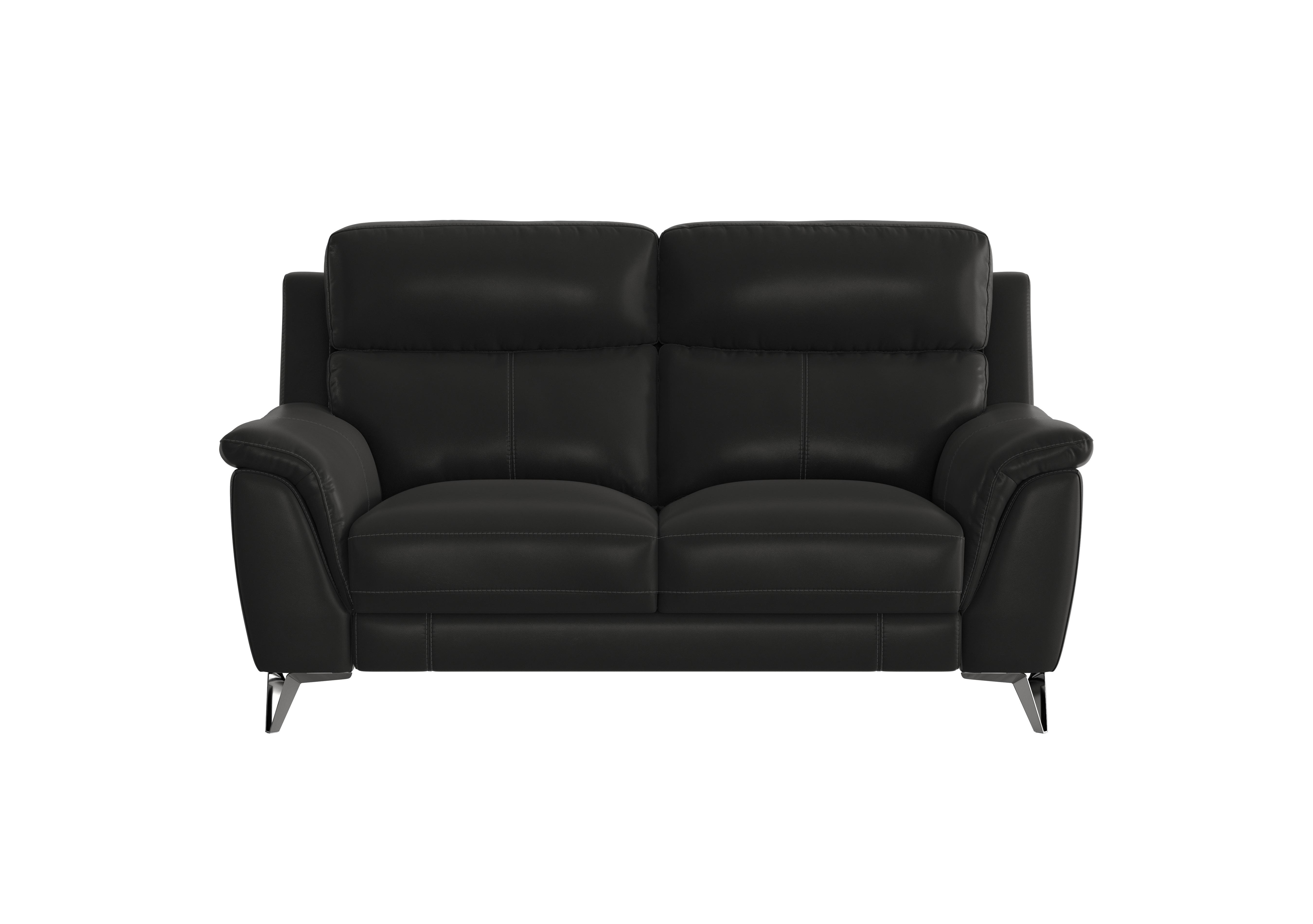 Contempo 2 Seater Leather Sofa in Bv-3500 Classic Black on Furniture Village