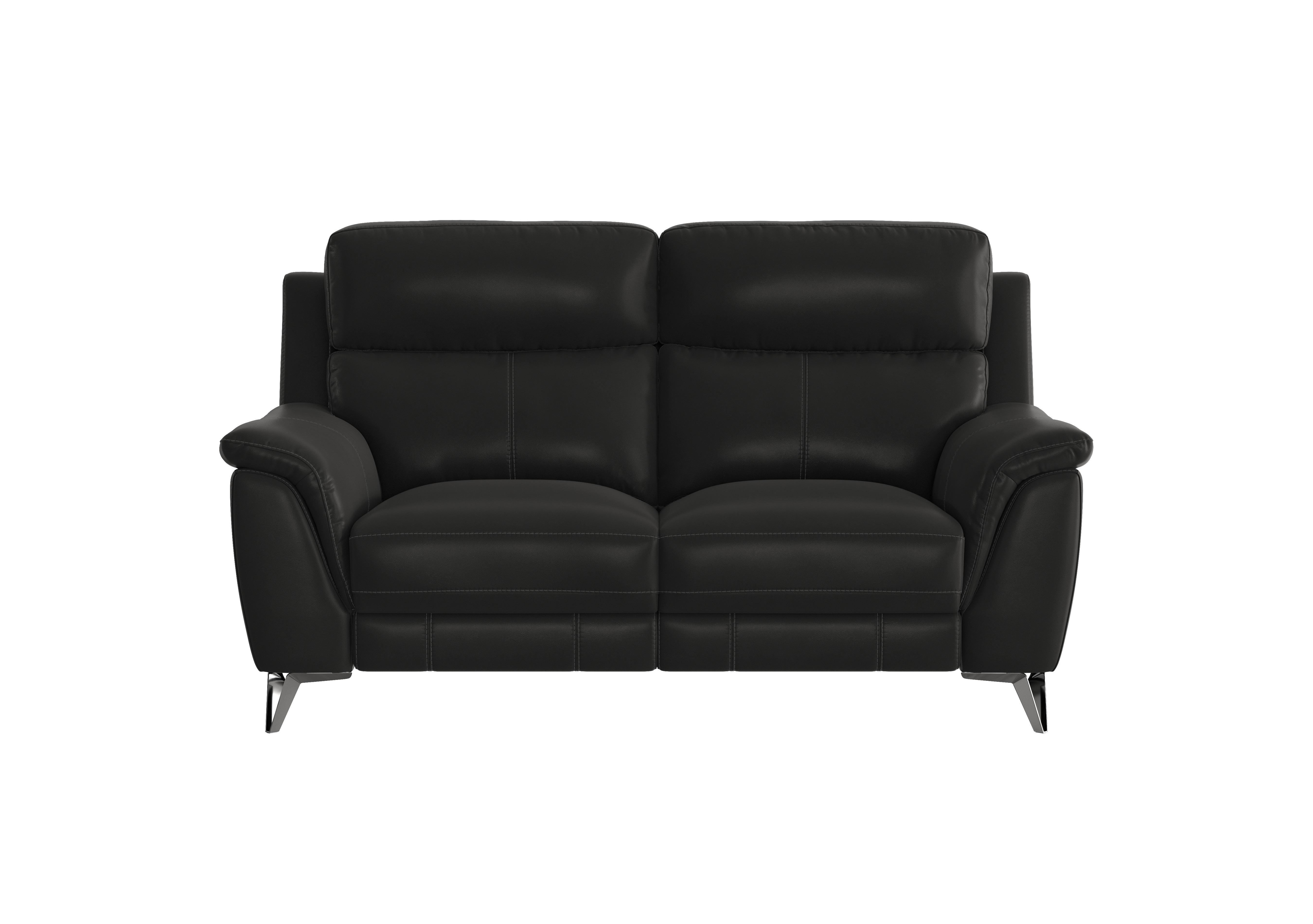 Contempo 2 Seater Leather Sofa in Bv-3500 Classic Black on Furniture Village