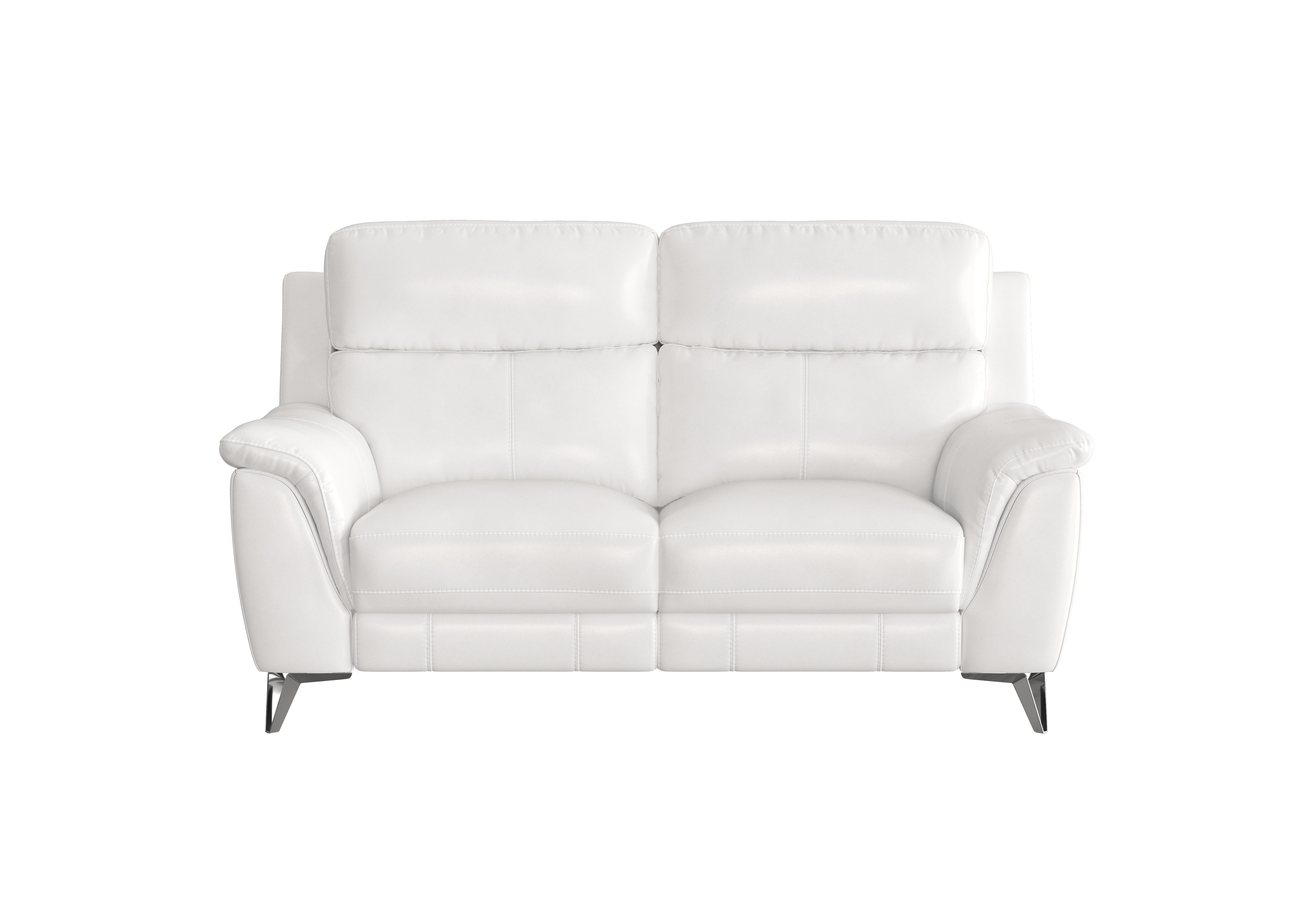 Contempo 2 Seater Leather Sofa in Bv-744d Star White on Furniture Village