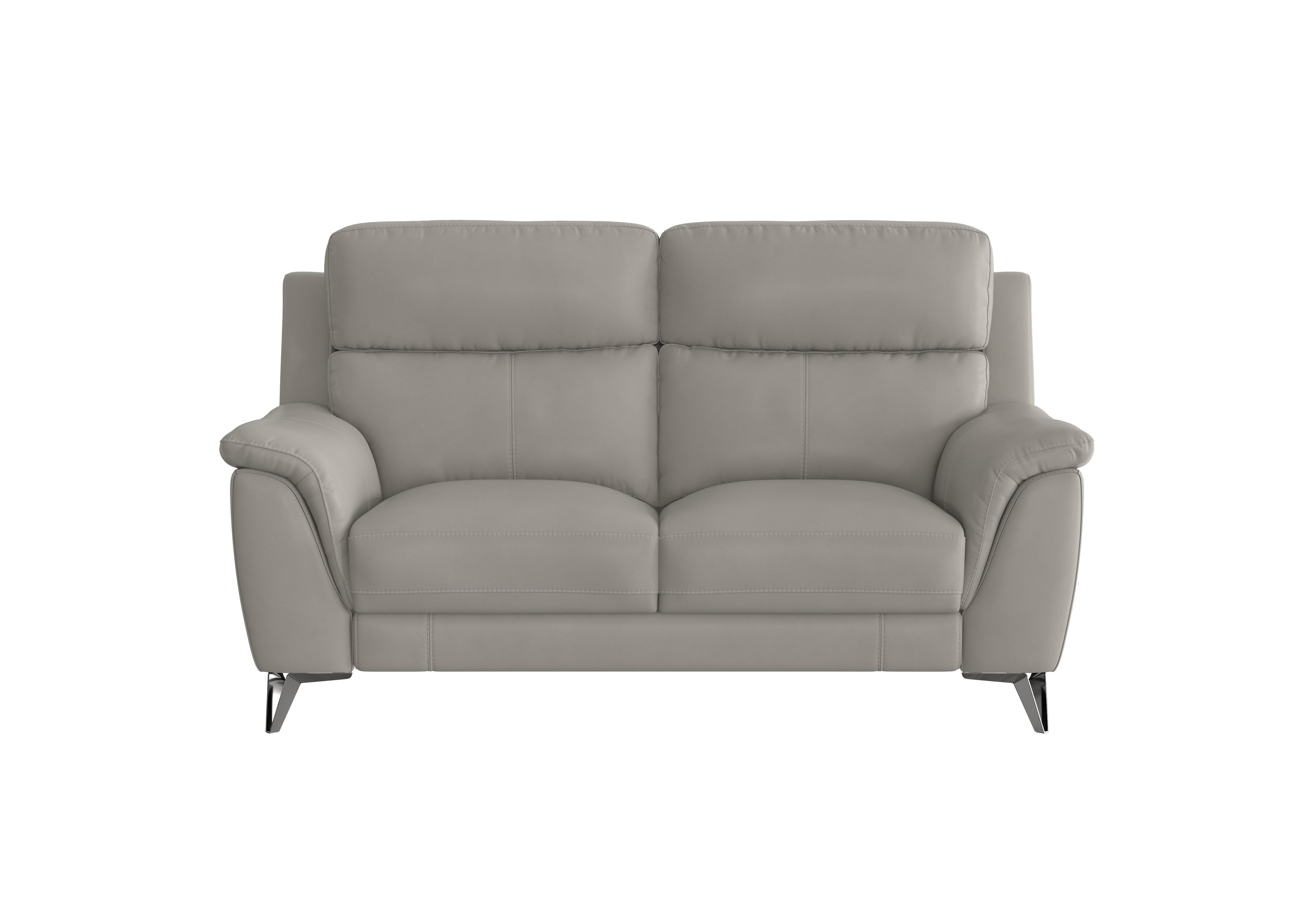Contempo 2 Seater Leather Sofa in Bv-946b Silver Grey on Furniture Village