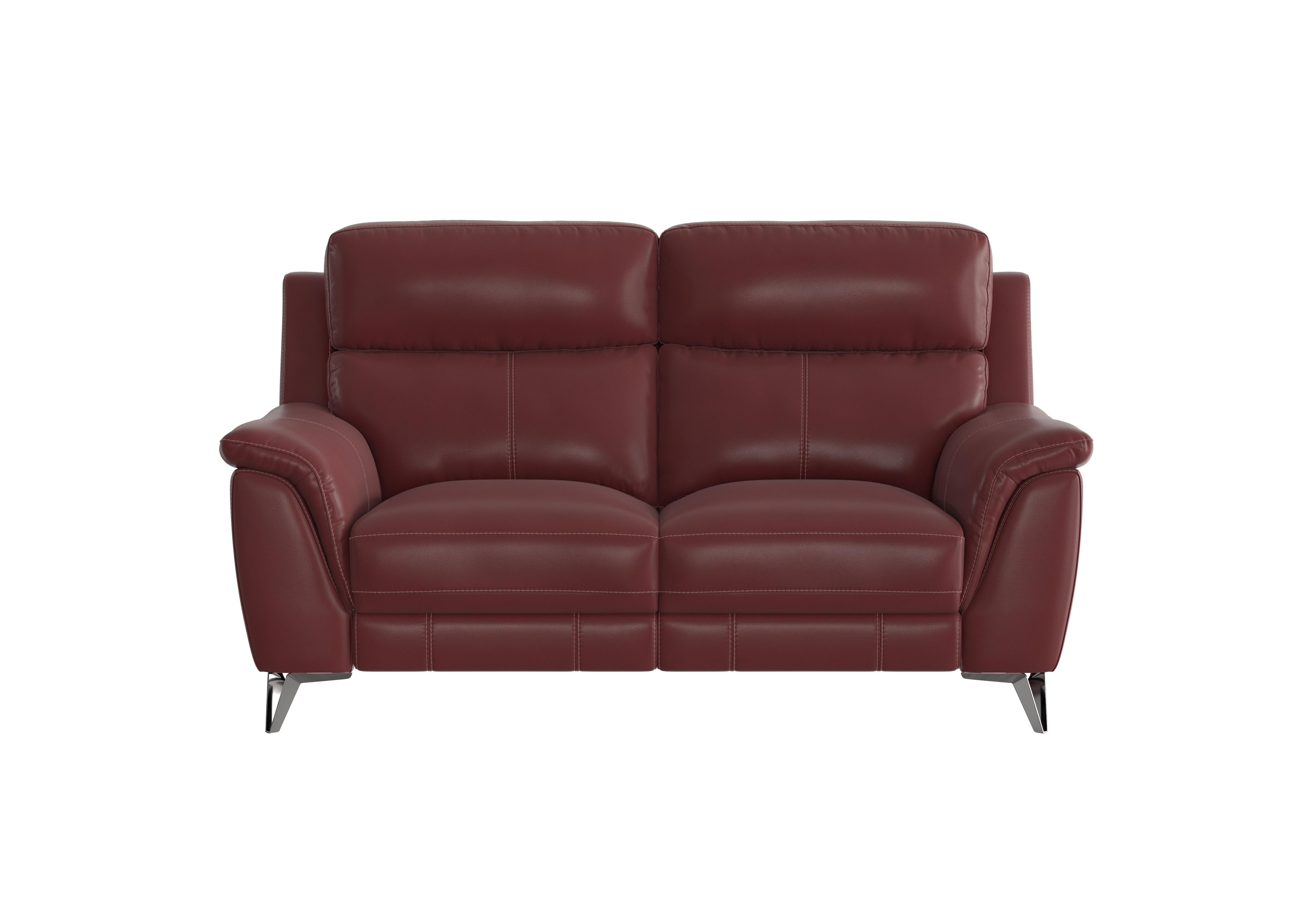 Contempo 2 Seater Leather Sofa in Nc-035c Deep Red on Furniture Village