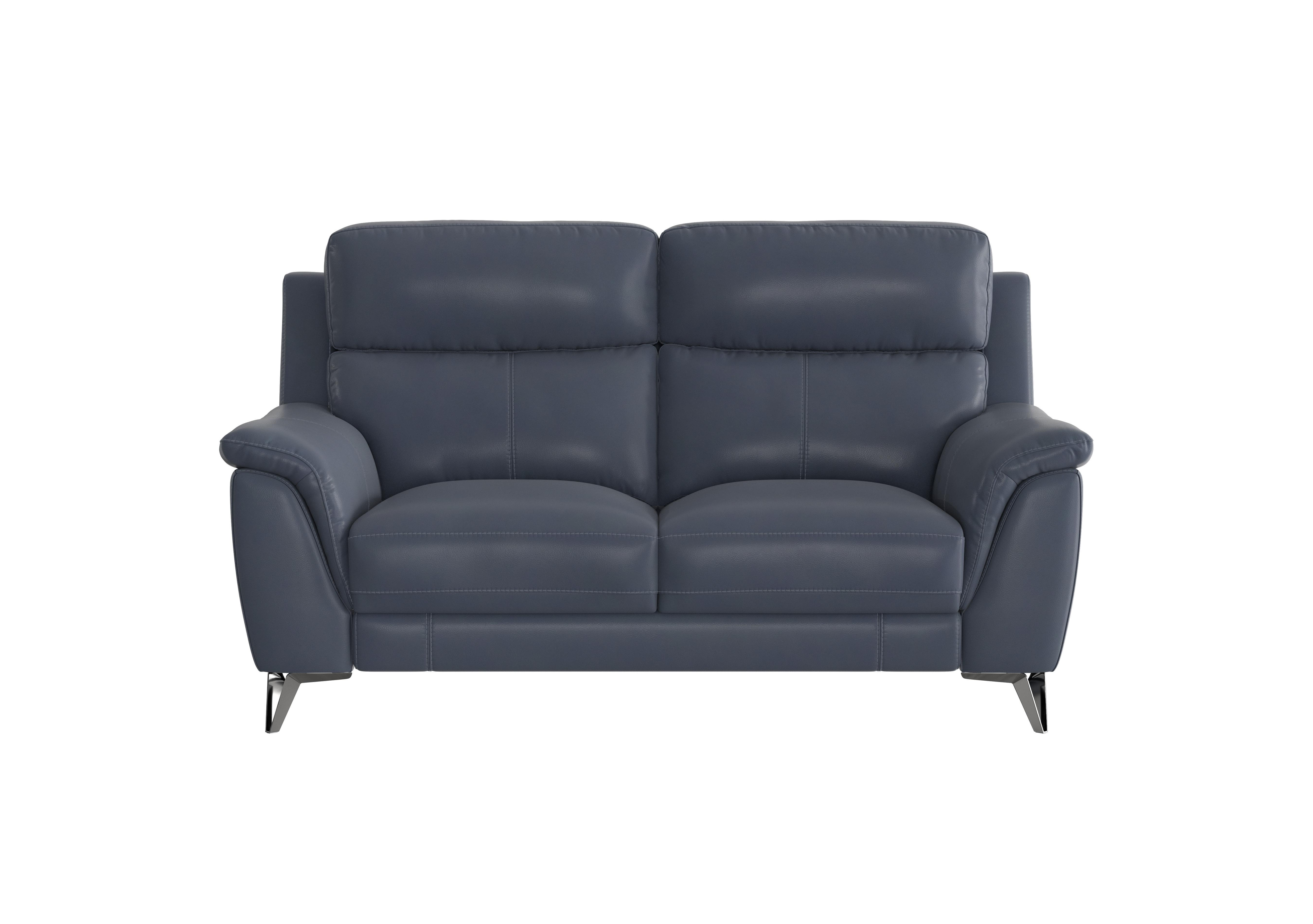 Contempo 2 Seater Leather Sofa in Nc-313e Ocean Blue on Furniture Village