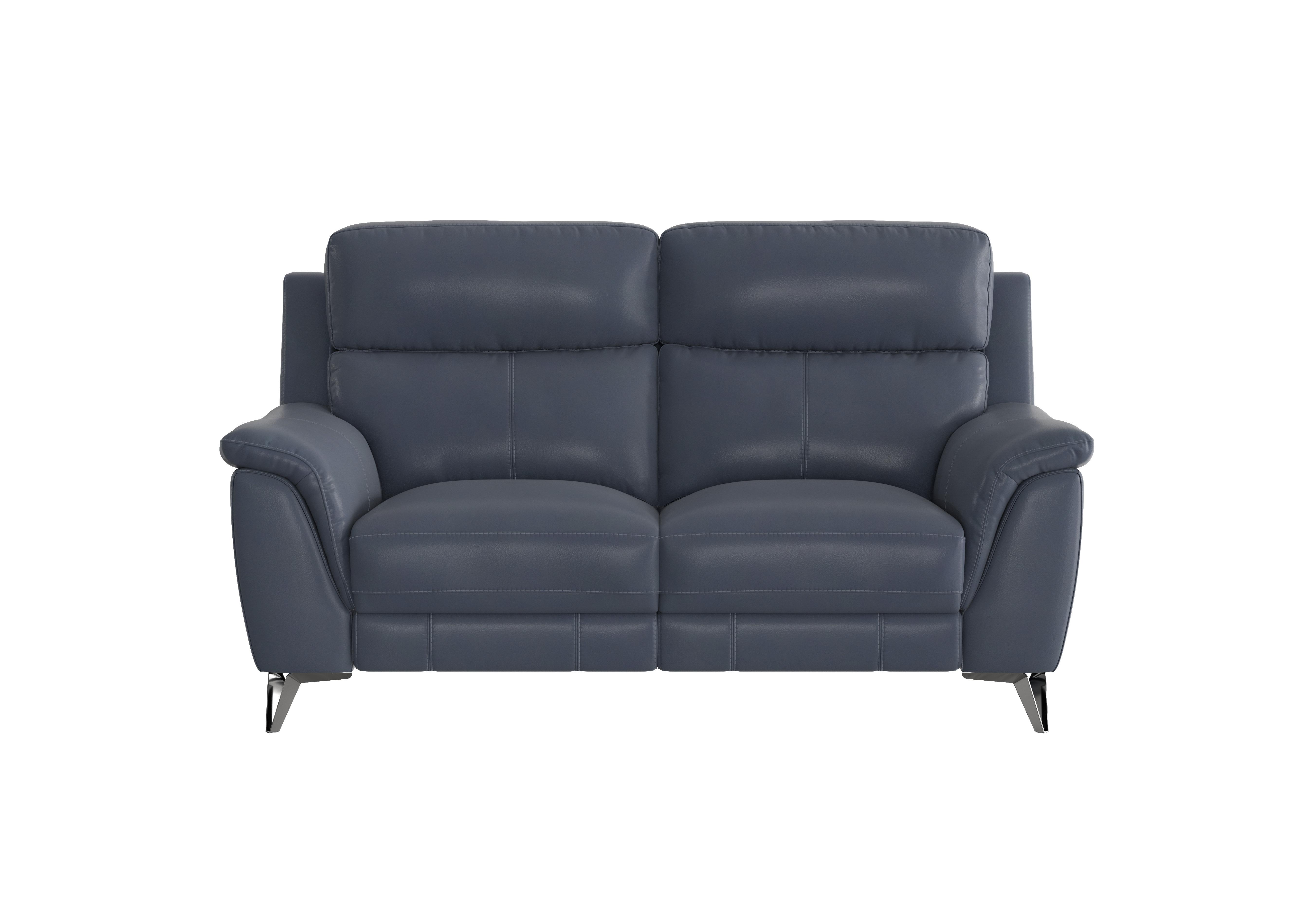 Contempo 2 Seater Leather Sofa in Nc-313e Ocean Blue on Furniture Village