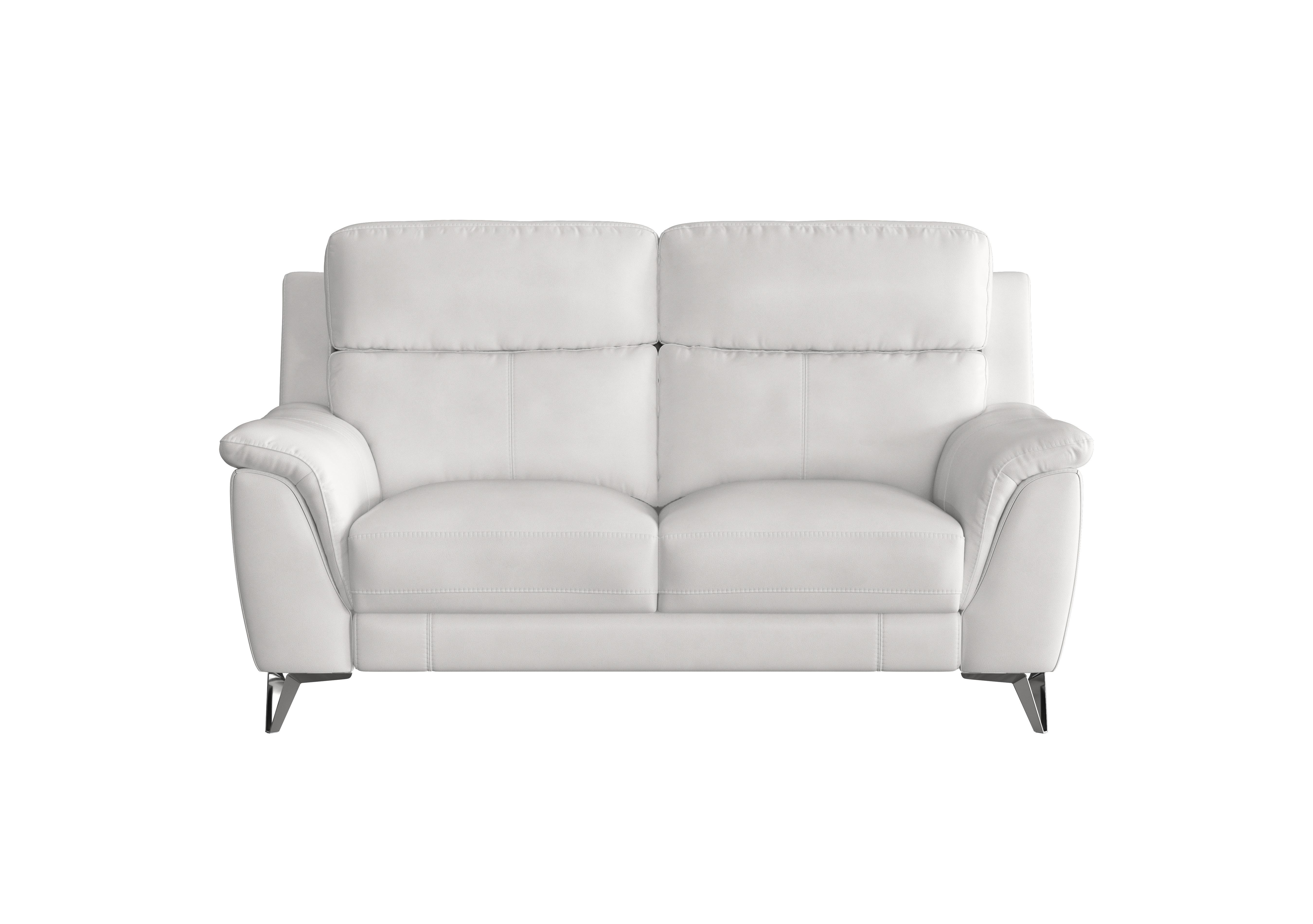 Contempo 2 Seater Leather Sofa in Nc-744d Star White on Furniture Village