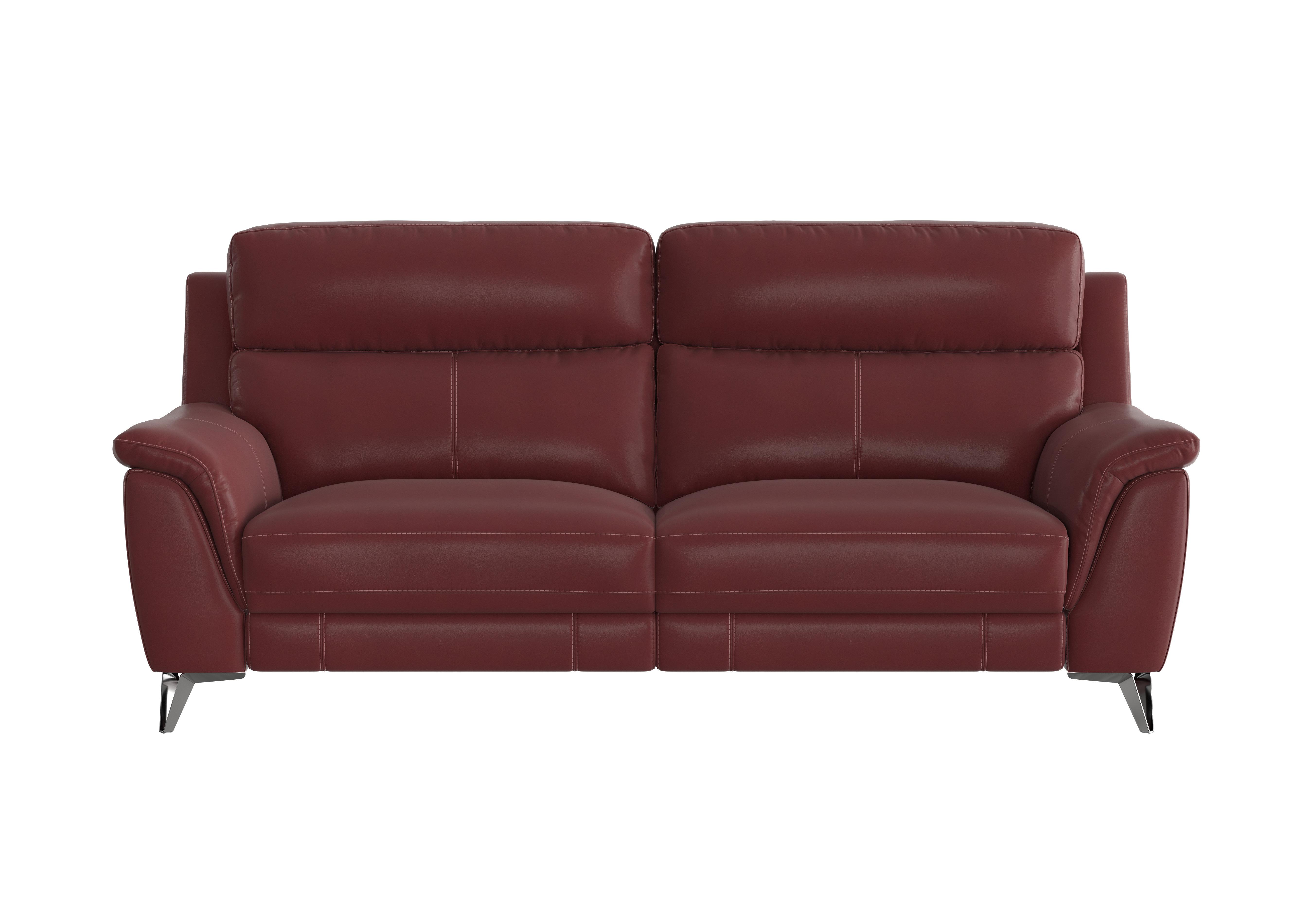 Contempo 3 Seater Leather Sofa in Bv-035c Deep Red on Furniture Village