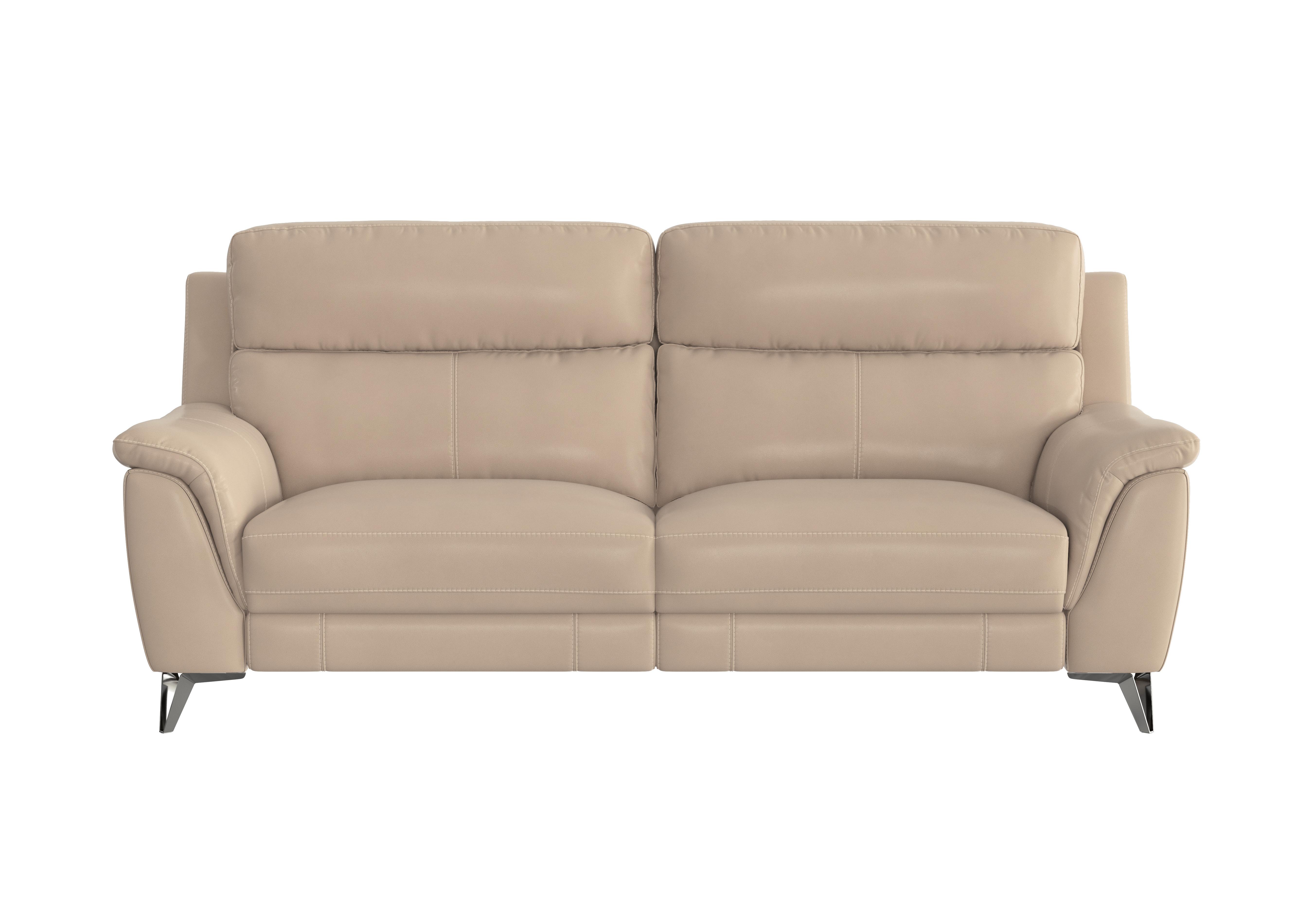 Contempo 3 Seater Leather Sofa in Bv-039c Pebble on Furniture Village