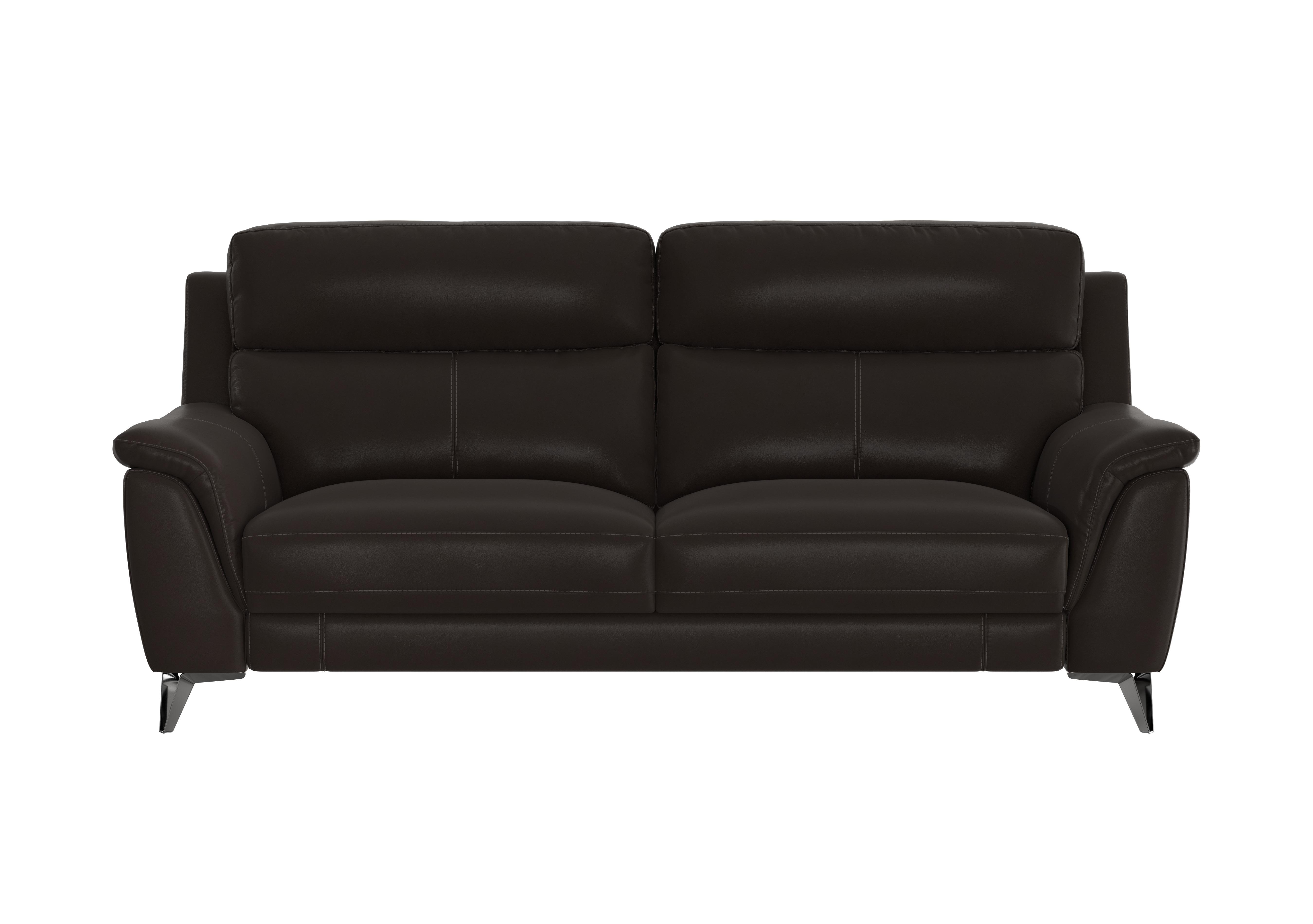 Contempo 3 Seater Leather Sofa in Bv-1748 Dark Chocolate on Furniture Village