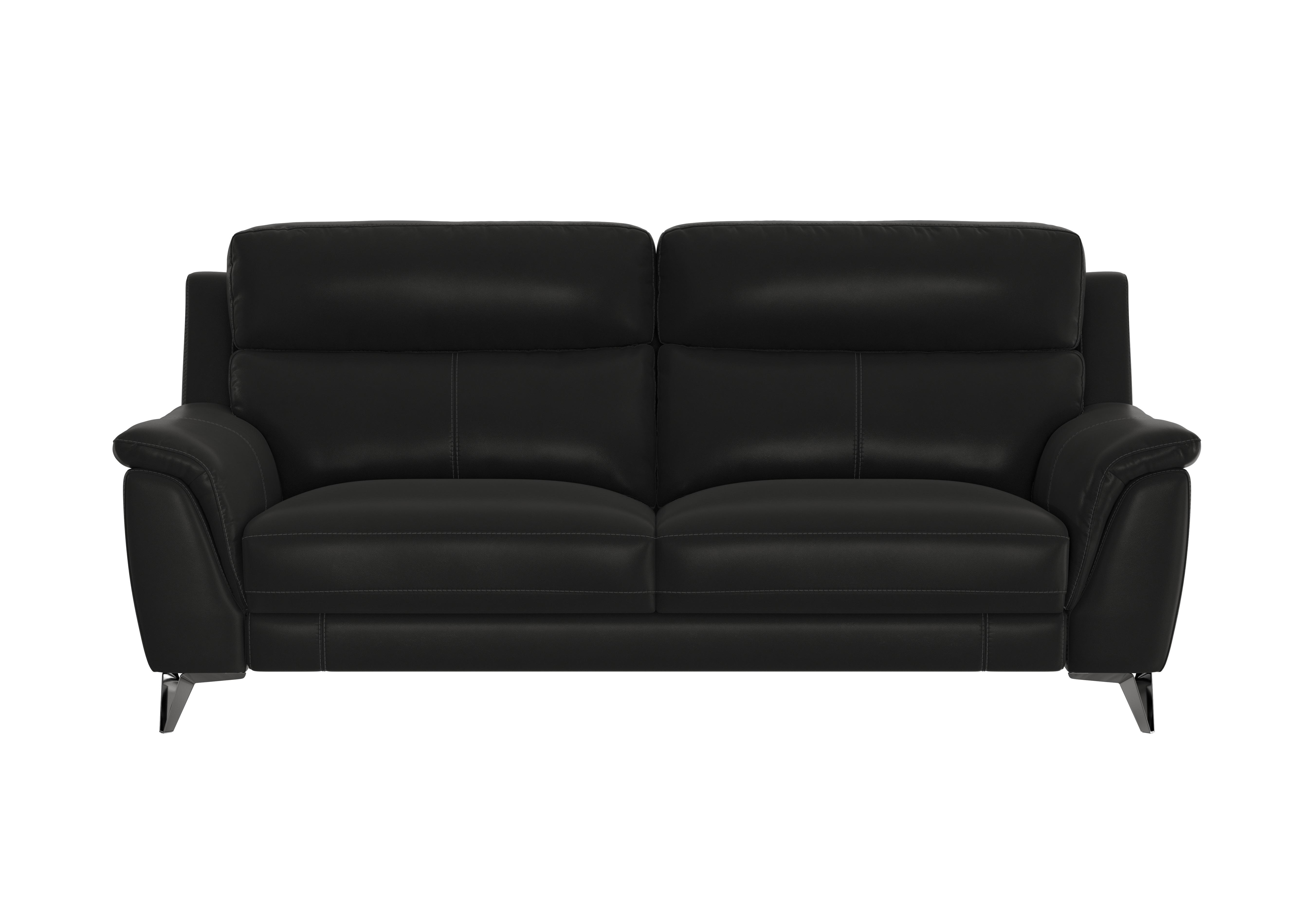 Contempo 3 Seater Leather Sofa in Bv-3500 Classic Black on Furniture Village
