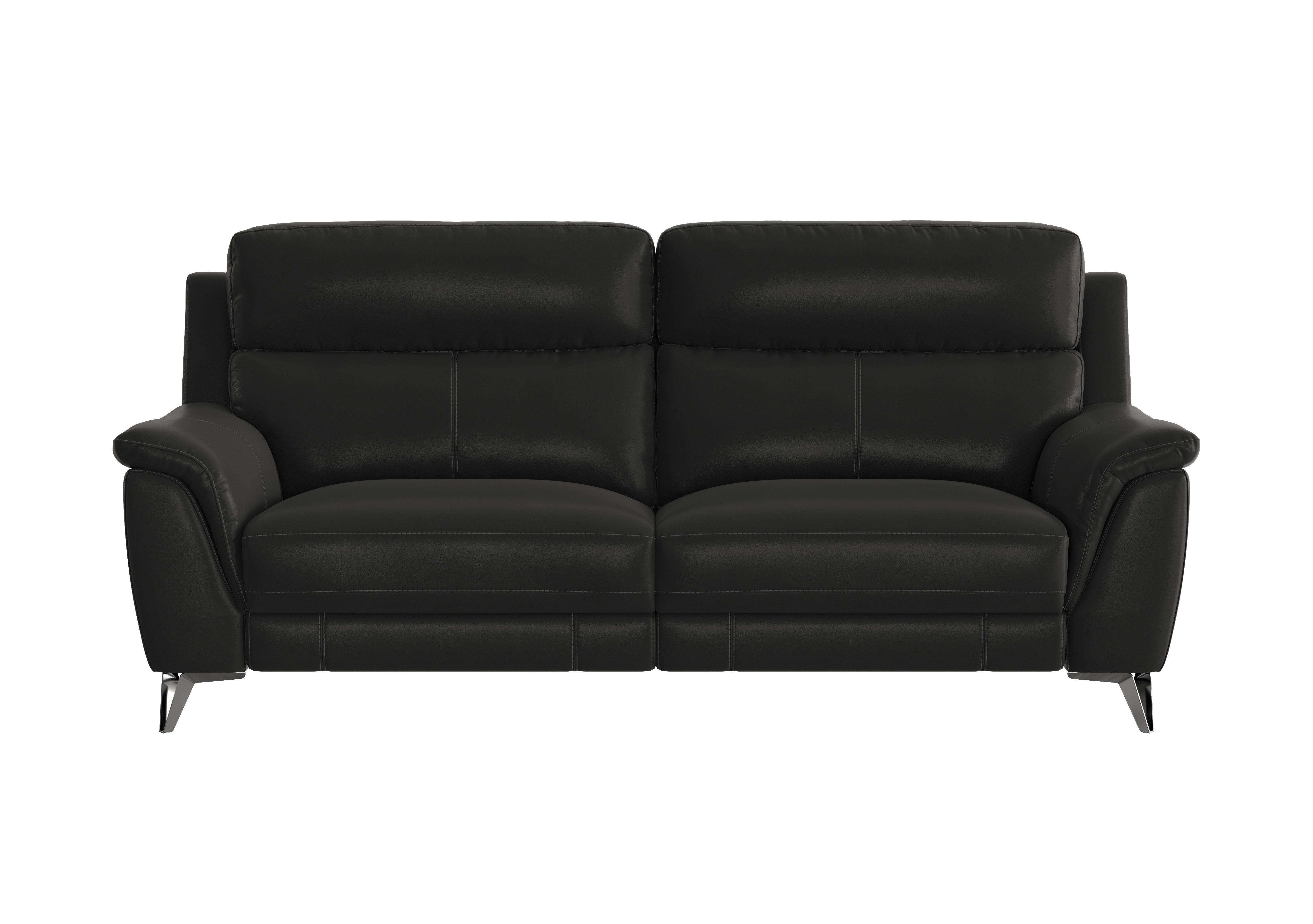 Contempo 3 Seater Leather Sofa in Bv-3500 Classic Black on Furniture Village
